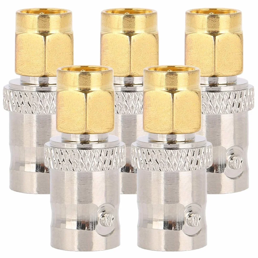 Sma Męski na Bnc żeński Bnc Sma Adapter Rf Mosiądz 5 Sztuk Całkowicie Miedziany Adapter Częstotliwości Radiowej Sma Bnc Adapter Rf Sma Męski Wtyk na Bnc żeńskie Gniazdo