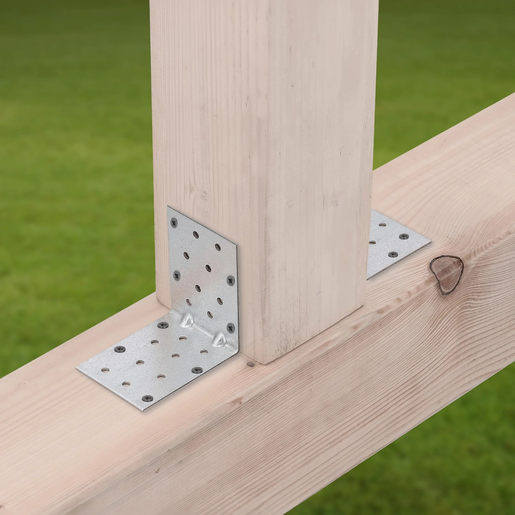 KOTARBAU® 12 szt. Kątownik Ciesielski - Łącznik Budowlany - 80 x 80 x 60 mm - Stal ocynkowana - z Przetłoczeniem - Nierdzewny