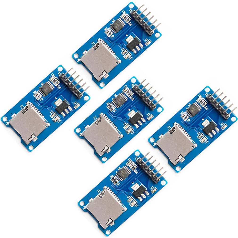 Hailege Moduł czytnika kart Micro SD TF Adater 6-pinowy moduł sterownika interfejsu SPI z konwersją poziomu chipa dla Arduino UNO R3 MEGA 2560 Due