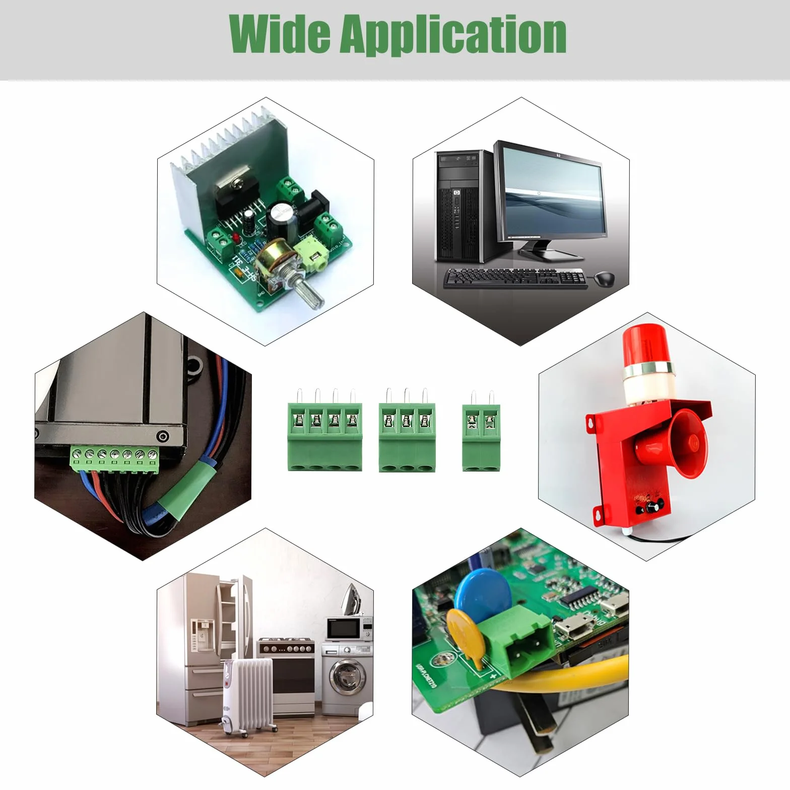 YIXISI 20 Sztuk 2.54mm Złączy Śrubowych PCB, Zielony Złącze Śrubowe