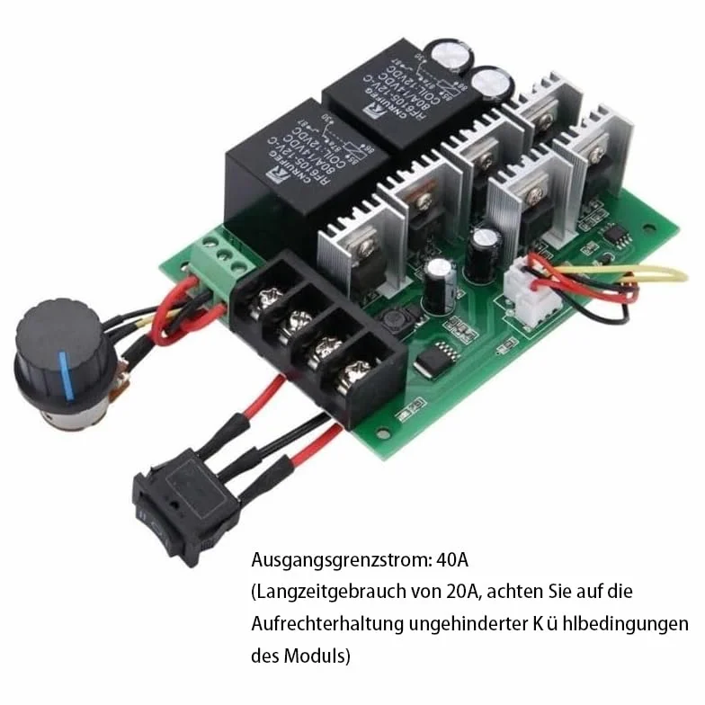 GERUI Sterownik silnika DC 9-50 V 40 A 2000 W regulacja prędkości obrotowej odwracalna