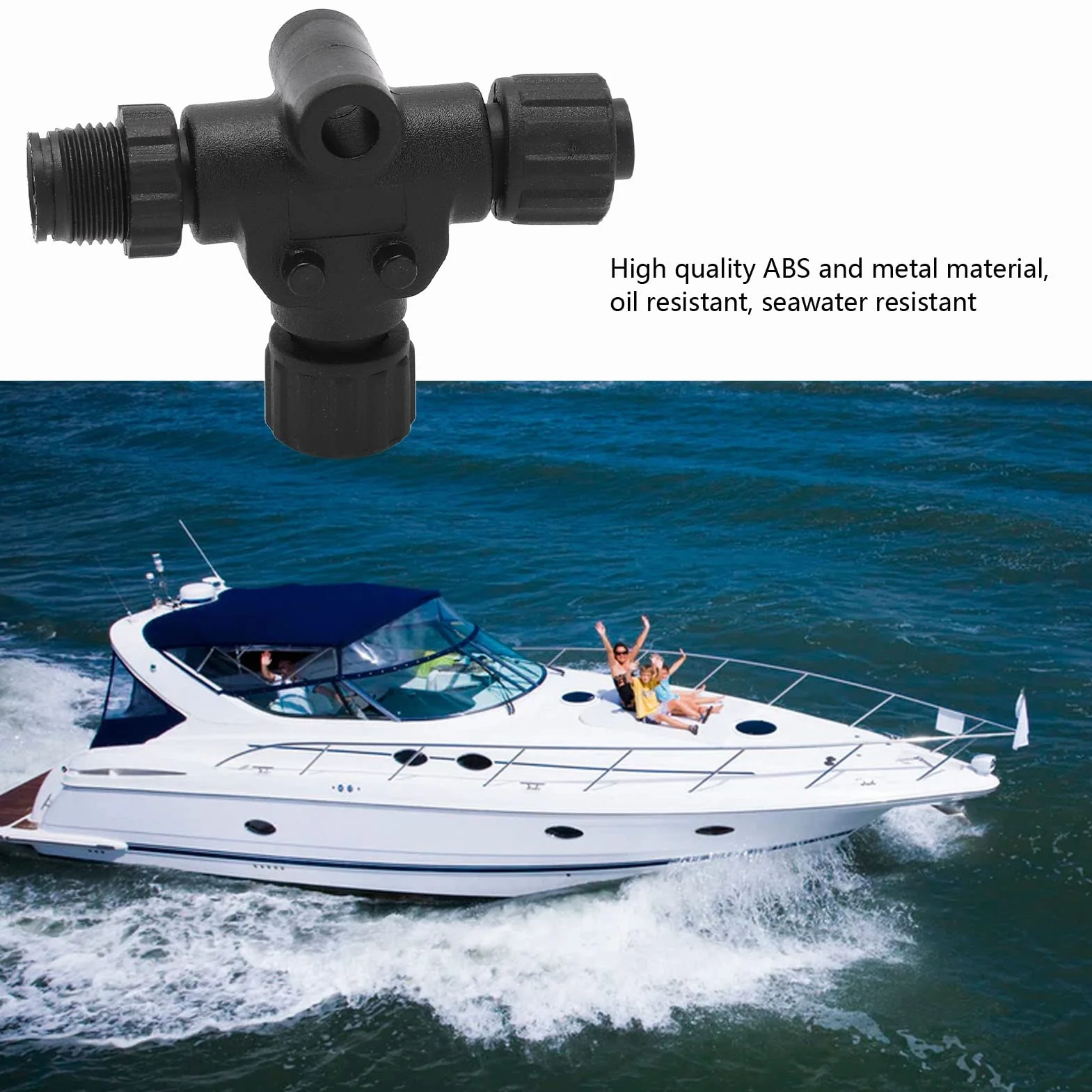 lyrlody Trójnik NMEA 2000, 5-pinowy Gwint M12, Wodoodporny IP67 Wykonany z Metalu ABS, do Sieci Lowrance Simrad B G Navico