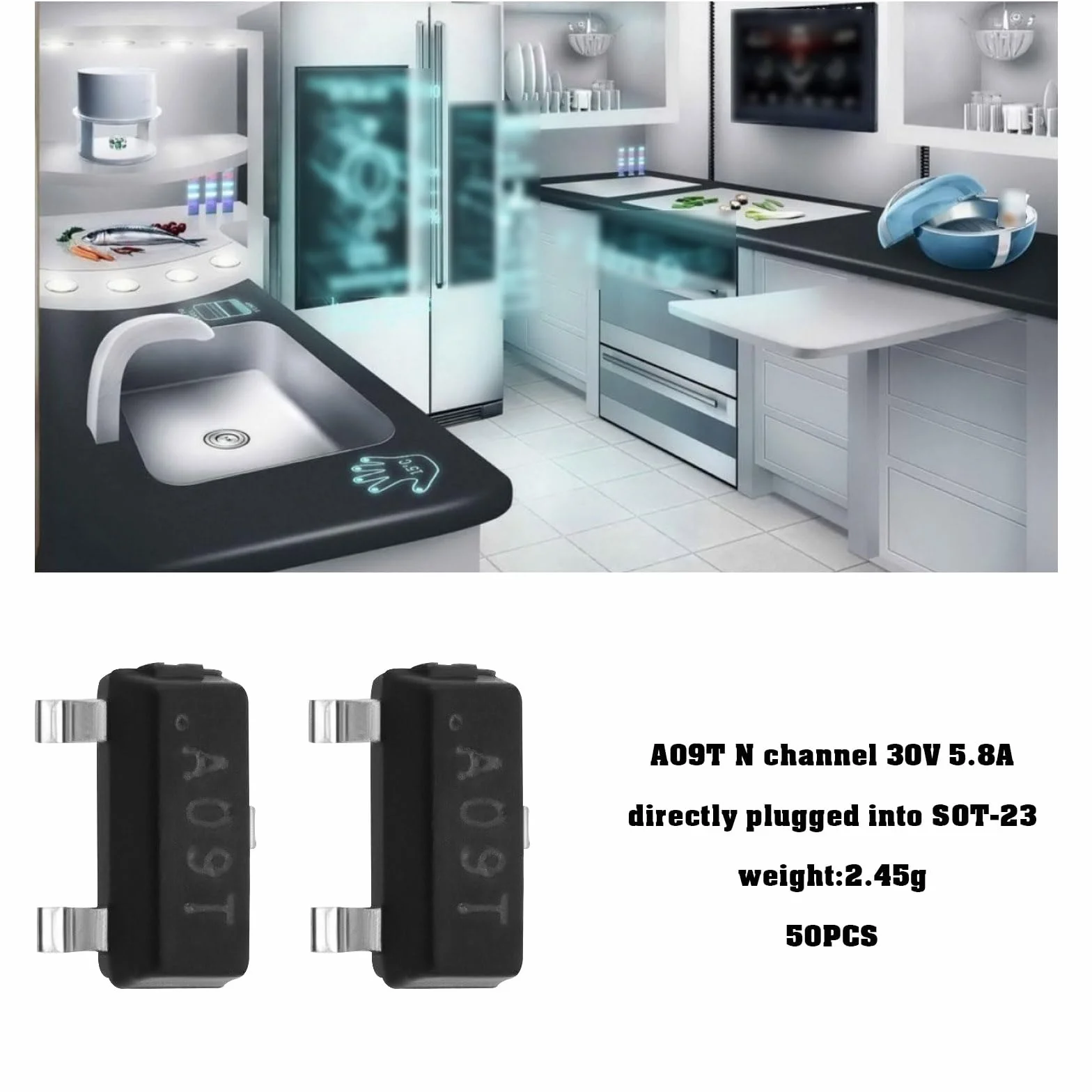 AO3400 A09T 5,7 A 30 V N-kanałowy tryb wzmocnienia kanału P tranzystor polowy kompatybilny z tranzystorem MOSFET SMD AO3400 SOT-23