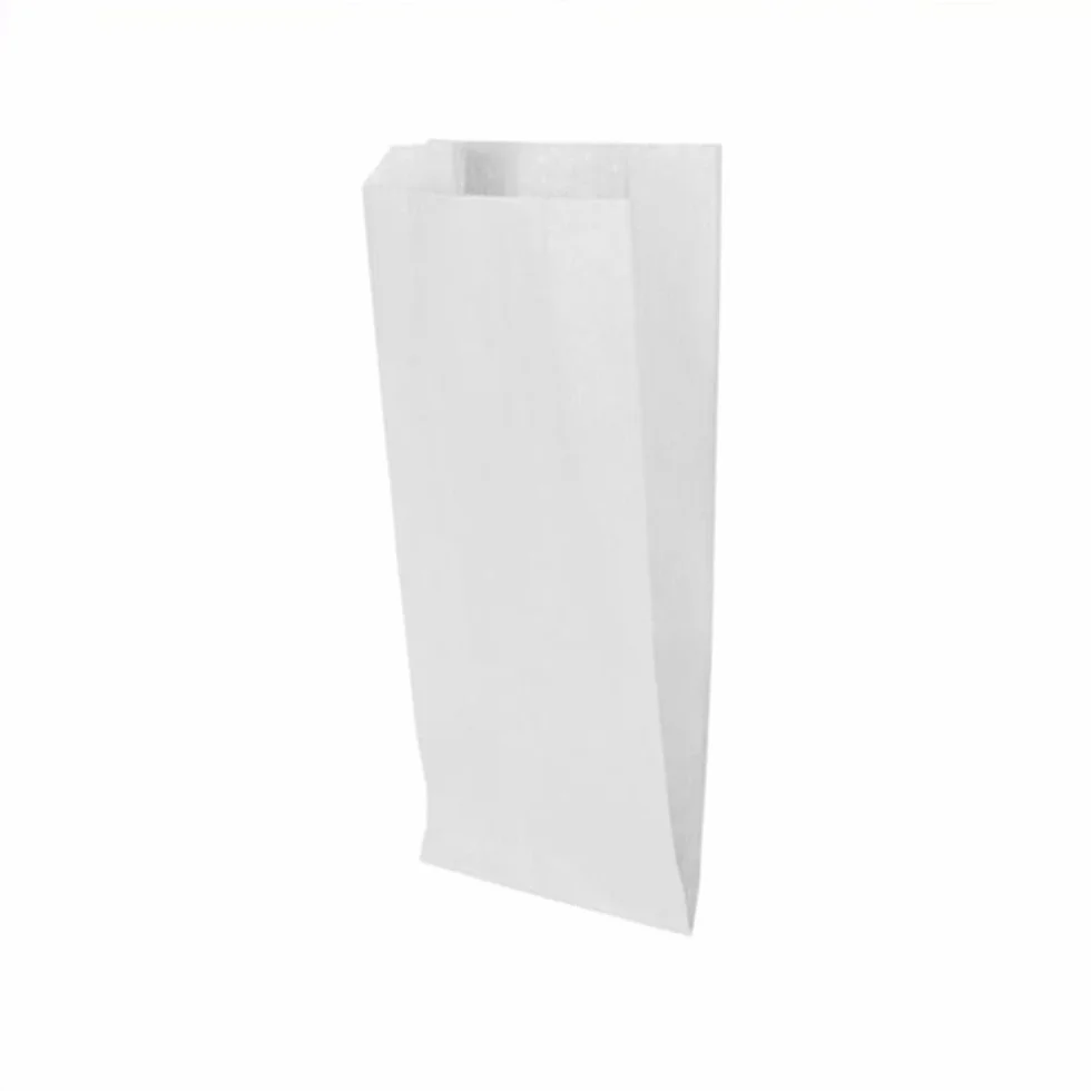 VIRSUS Torebki papierowe z papieru typu kraft, 200 sztuk, do artykułów spożywczych w formacie 14 x 30, białe koperty, idealne do pakowania chleba, słodyczy i produktów spożywczych