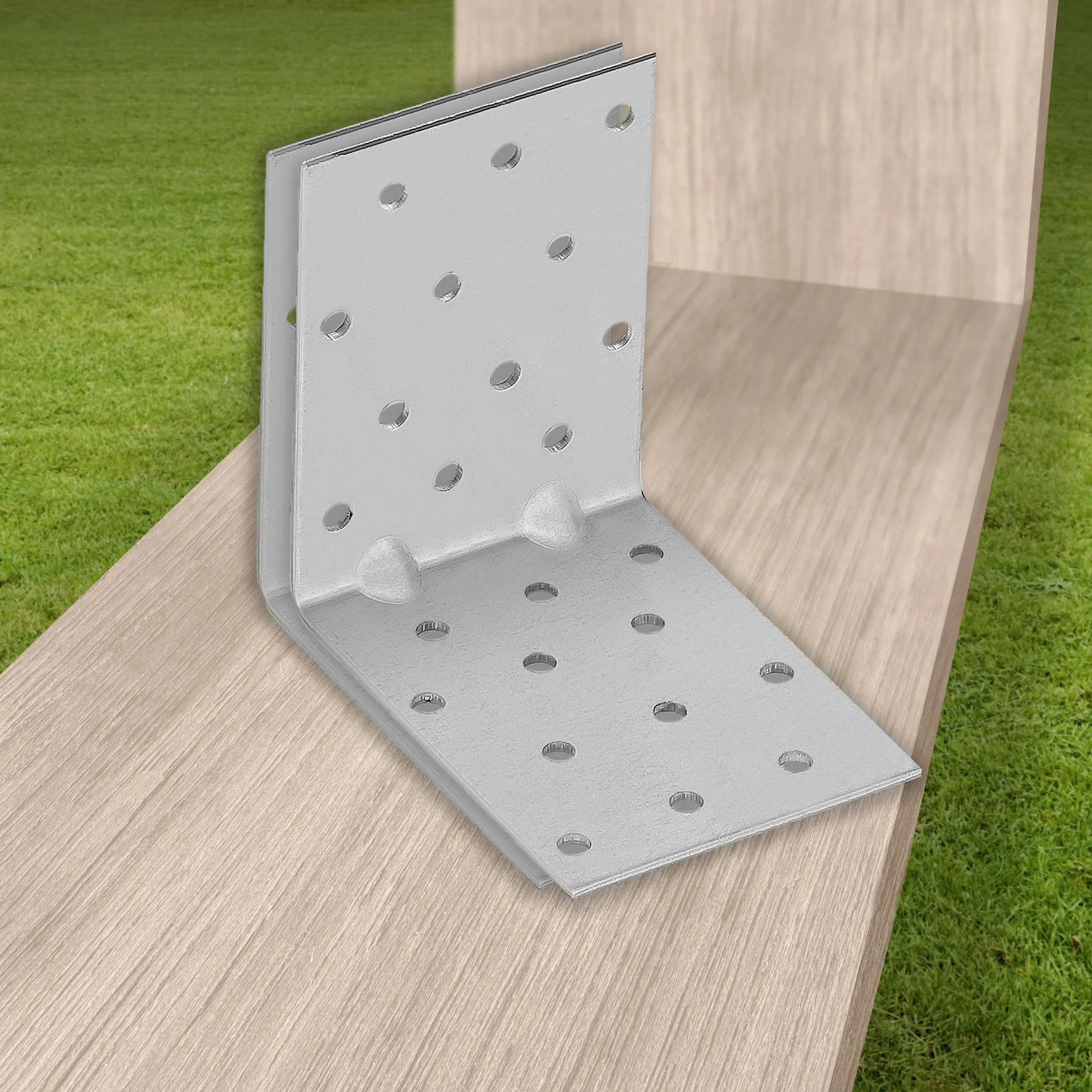 KOTARBAU® 12 szt. Kątownik Ciesielski - Łącznik Budowlany - 80 x 80 x 60 mm - Stal ocynkowana - z Przetłoczeniem - Nierdzewny