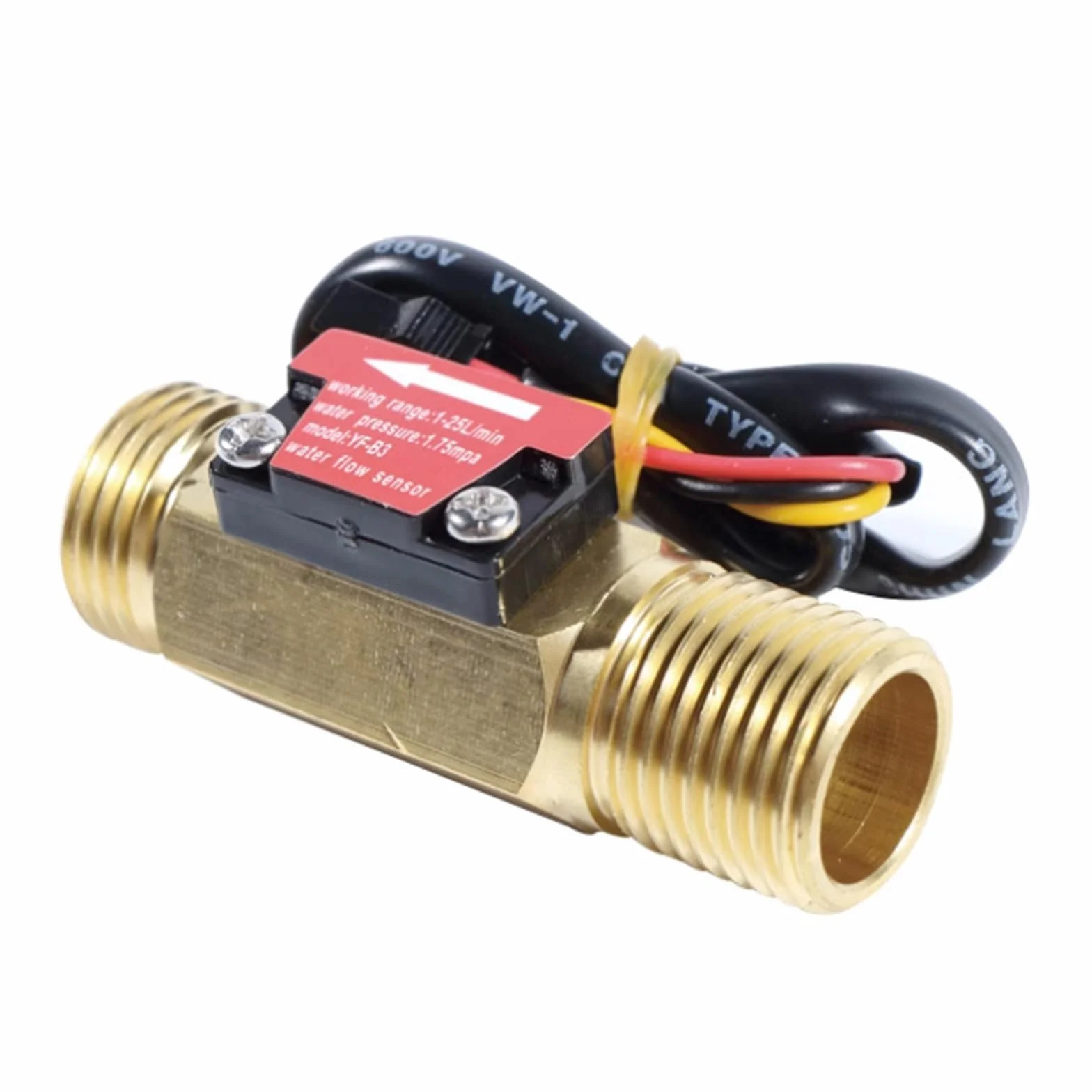 Czujnik przepływu wody G3/4, czujnik przepływu wody 3/4", przepływomierz, czujnik halowy, przełącznik przepływu wody, 1-30 l/min