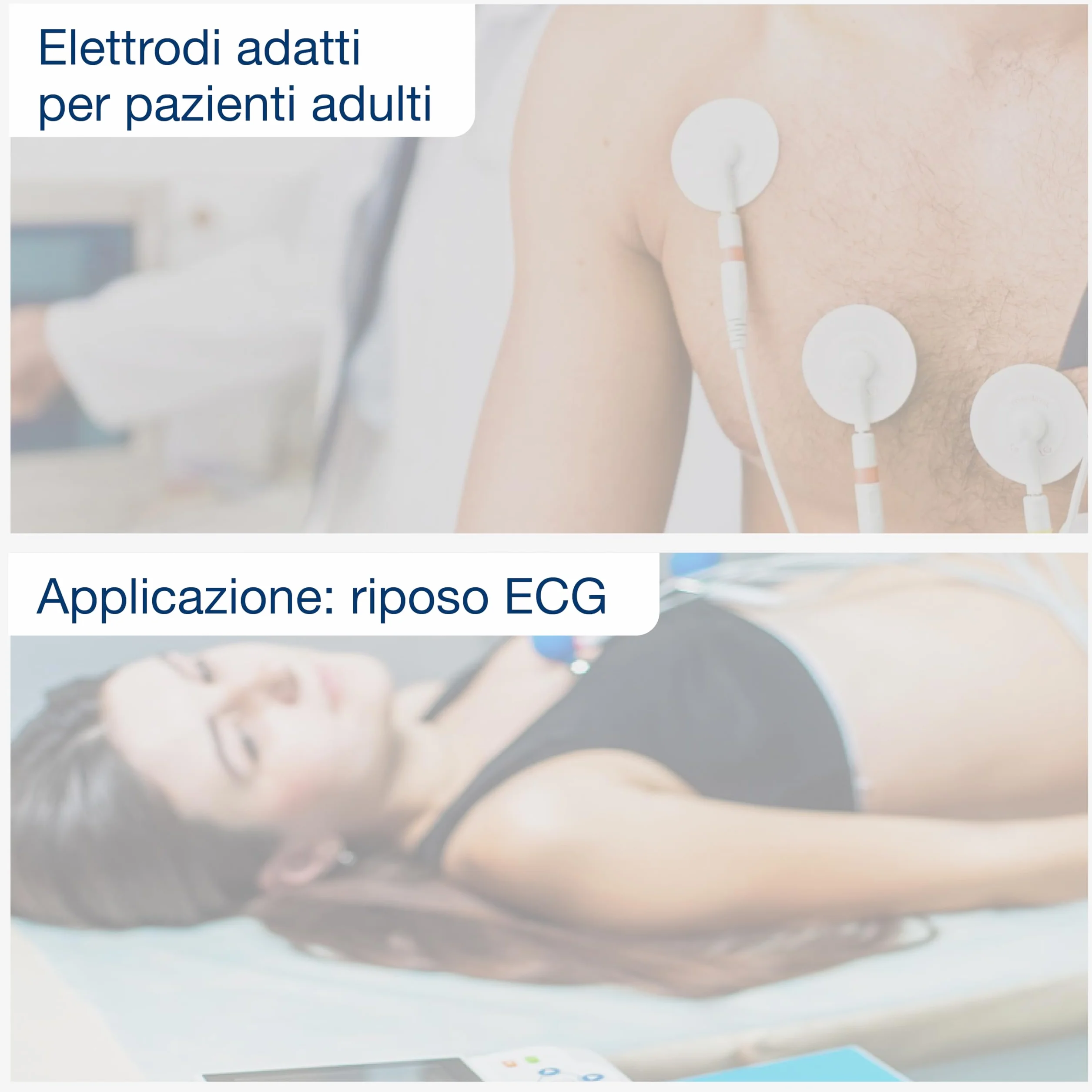 FIAB - Uniwersalne jednorazowe elektrody EKG, 40 mm, wstępnie zadrukowany znaczek dla dorosłych, bez lateksu, opakowanie 100, 33341