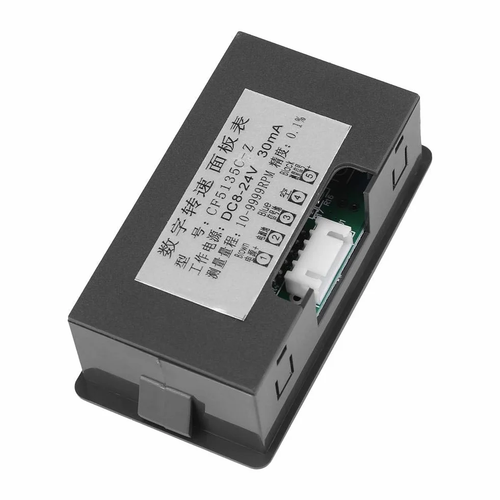 4 cyfrowy tachometr LED RPM miernik prędkości i czujnik zbliżeniowy holu NPN (niebieski)