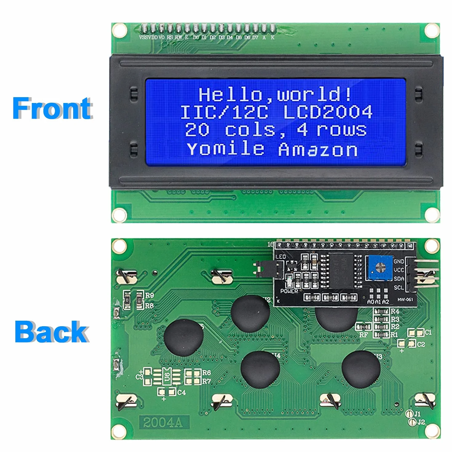 IIC I2C TWI Serial 2004 20x4 LCD Wyświetlacz Niebieskie Podświetlenie dla Arduino UNO