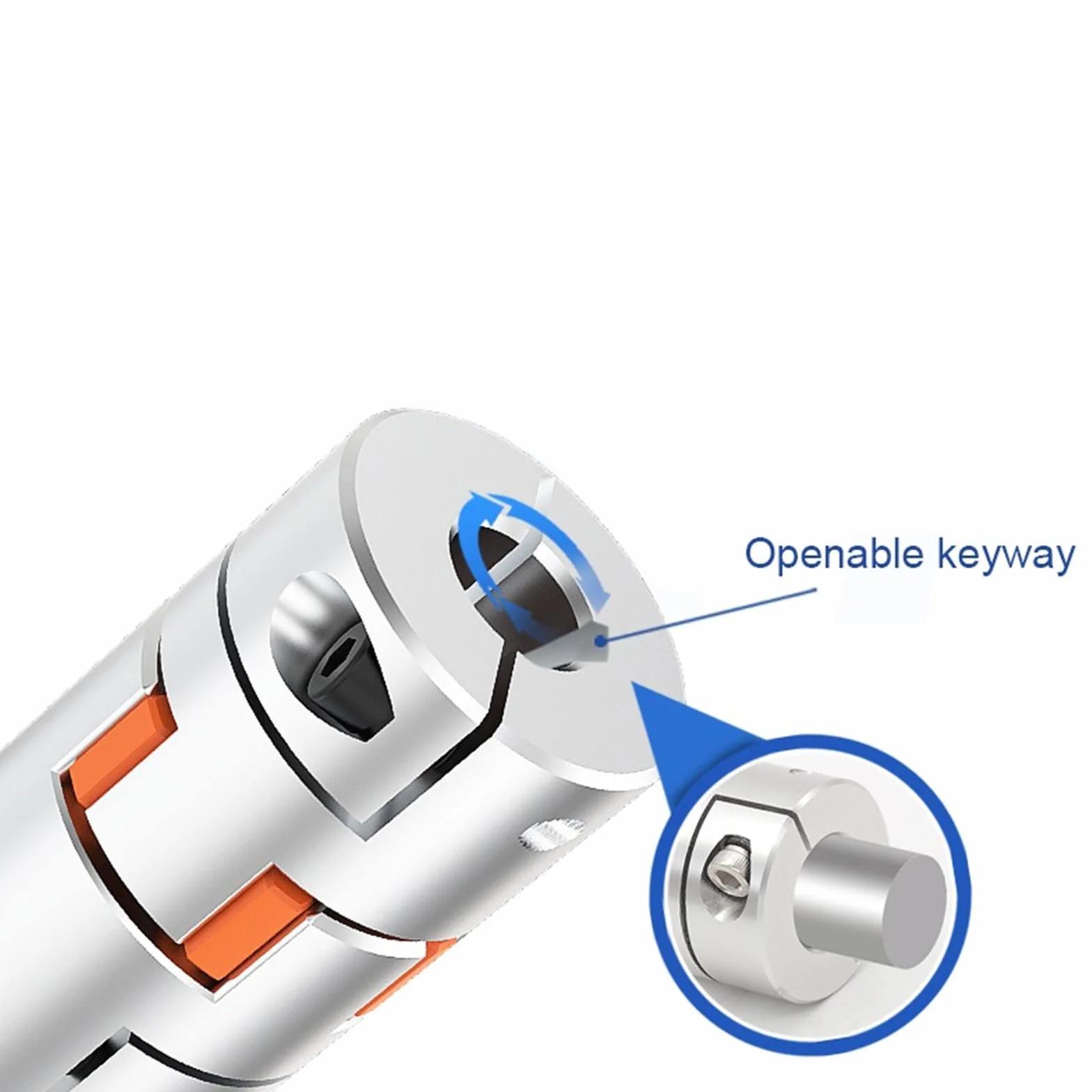 2-szczękowy sprzęgło D20 L30, średnica 20 mm, długość 30 mm, aluminiowe złącze giętkie, złącze do wału silnika krokowego (5 mm x 6,35 mm)