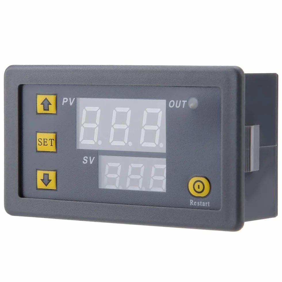 Arceli 12v 20A W3230 LCD Cyfrowy Zegar W3230 Cyfrowy Regulator Temperatury Termostat Miernik 12V 24V 220V Cyfrowy Termostat Termostat Przełącznik Czujnik z Wyświetlaczem(12V red and blue display)