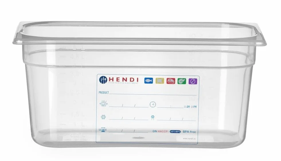 HENDI Pojemnik GN 1/3 z polipropylenu HACCP 5,7 l 325x176x150mm