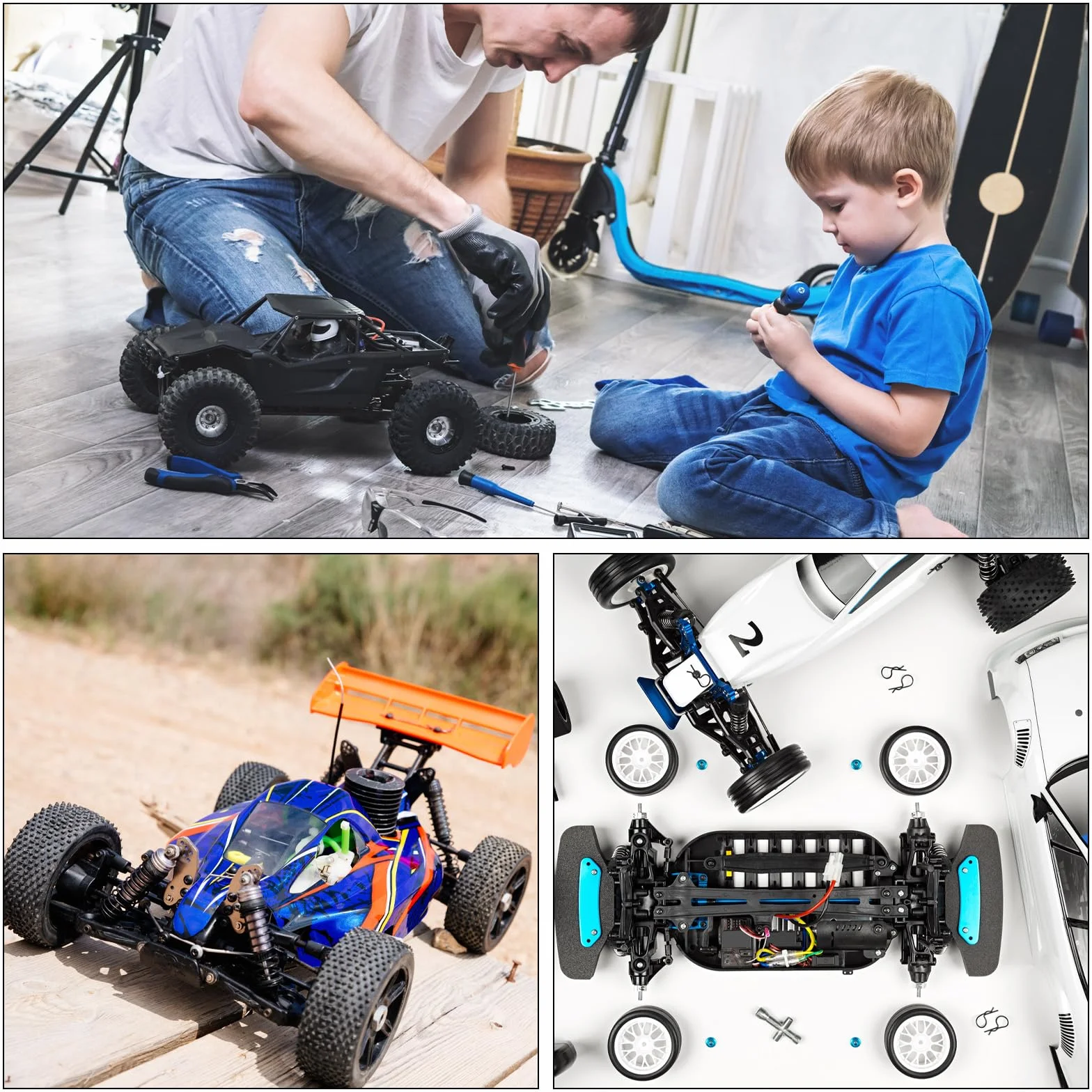 QUARKZMAN M2 Podkładki stożkowe, Anodowane aluminiowe podkładki z łbem do śrub Rc/Fpv/Pc/drona/akcesoria do modeli mechanicznych, opakowanie 50 sztuk (ciemnoniebieski)