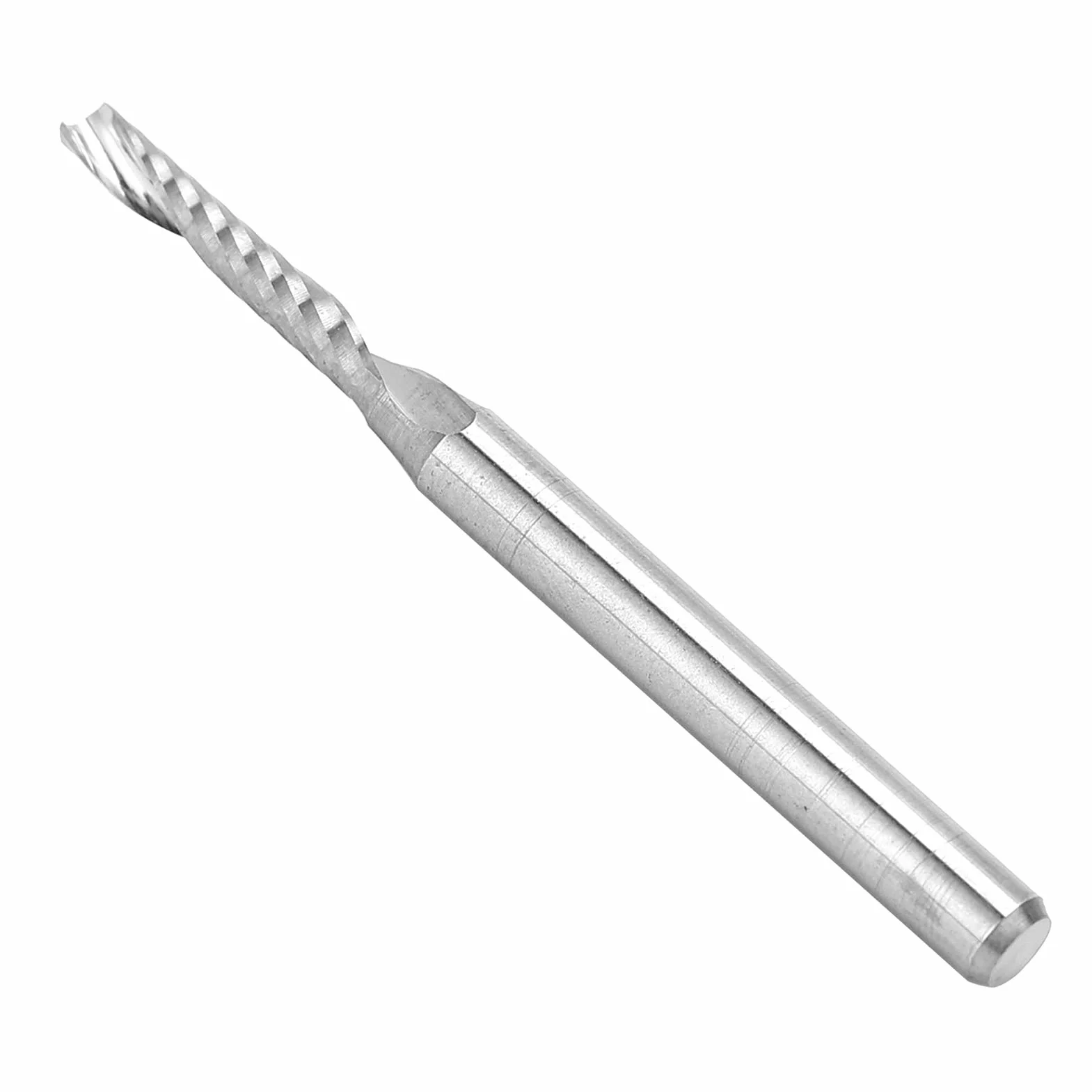 Bity do Grawerowania o Pojedynczych Krawędziach, 5 szt. Frezy Trzpieniowe CNC Spiralny Frez ze Stali Wolframowej z Pojedynczym Rowkiem 3,175 X 2 X 12 X 38 Mm