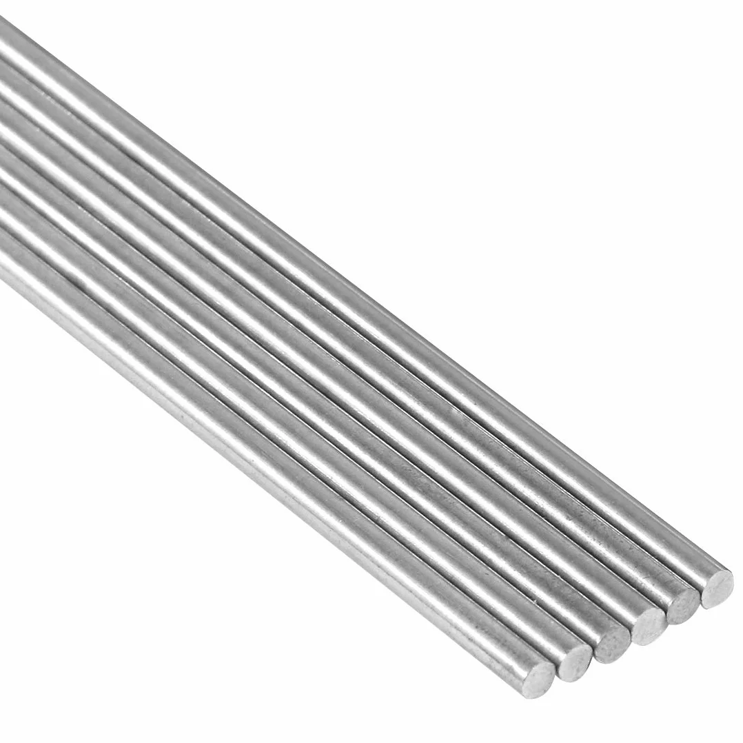 Glarks 6 szt. 3 mm x 300 mm aluminiowy prosty metalowy okrągły pręt do samodzielnego montażu RC Model Car, RC Helicopter Airplane, model Ship (3 mm x 300)