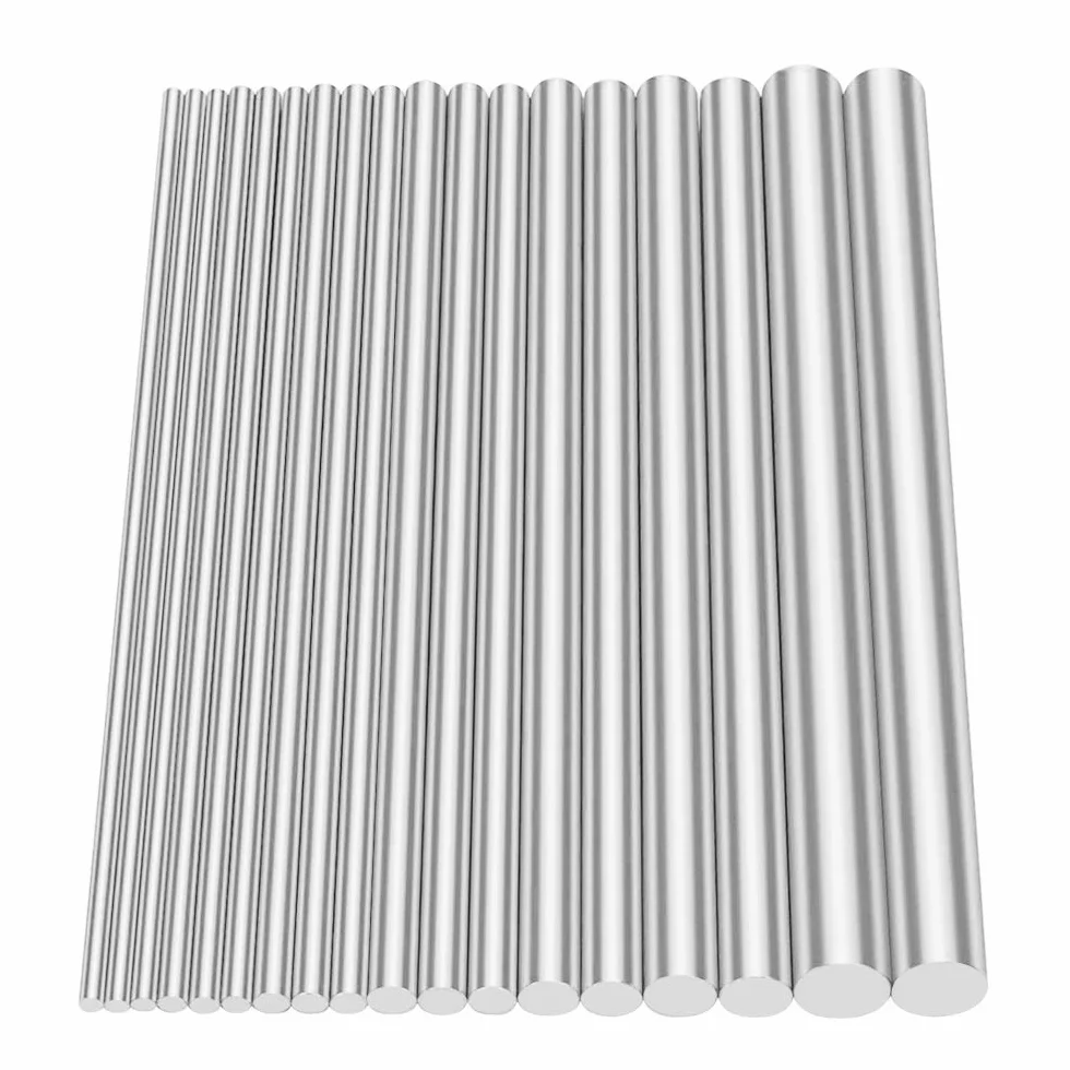 Glarks 18 szt. aluminiowych okrągłych prętów średnica 2,5-8 mm długość 100 mm