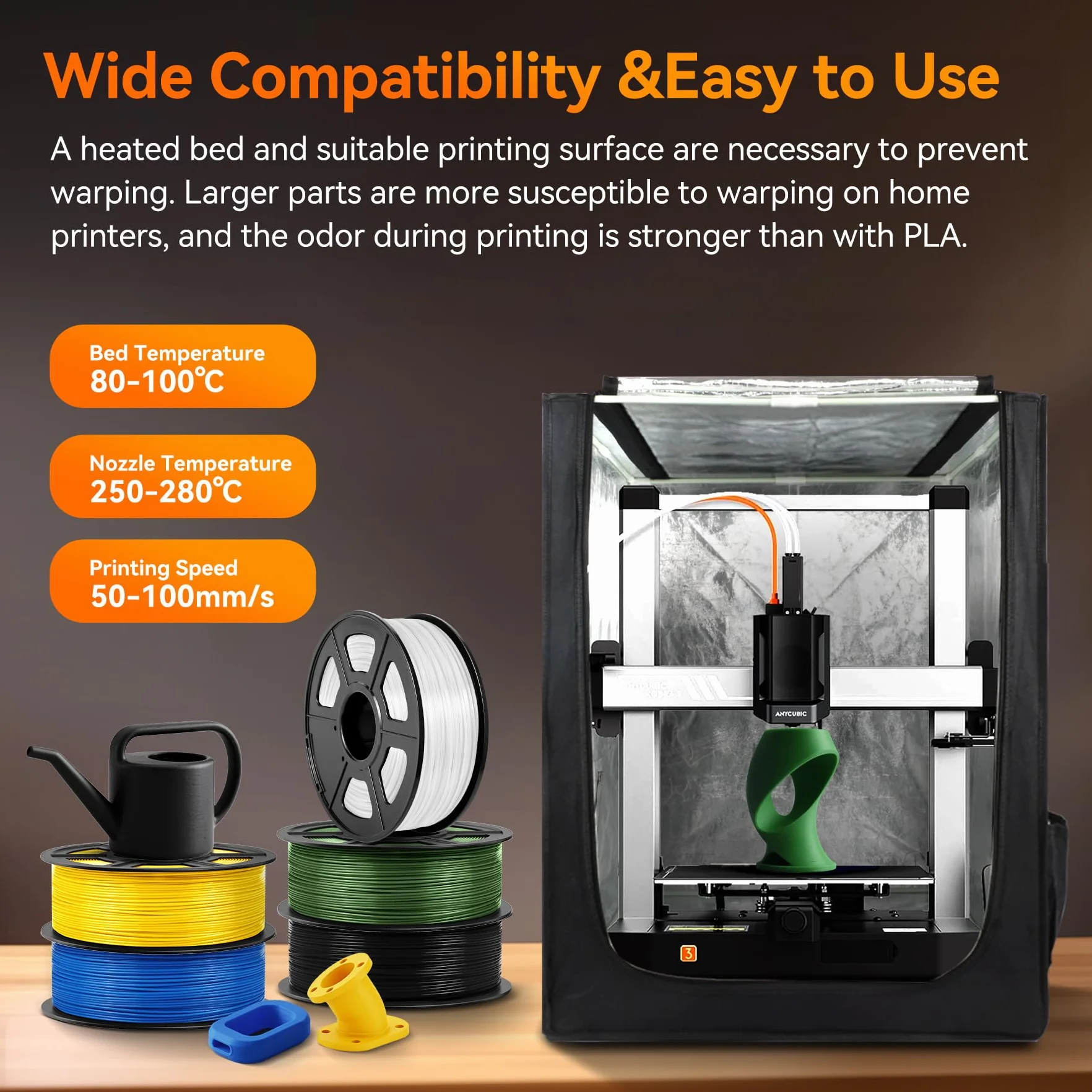 TECBEARS Filament ABS 1,75 mm, 1 kg, biały, wysoka wytrzymałość i wstrząsy, odporny na wysoką temperaturę, filament do drukarki 3D, dokładność wymiarowa +/-0,03 mm, szpula 1kg (2,2 funta)
