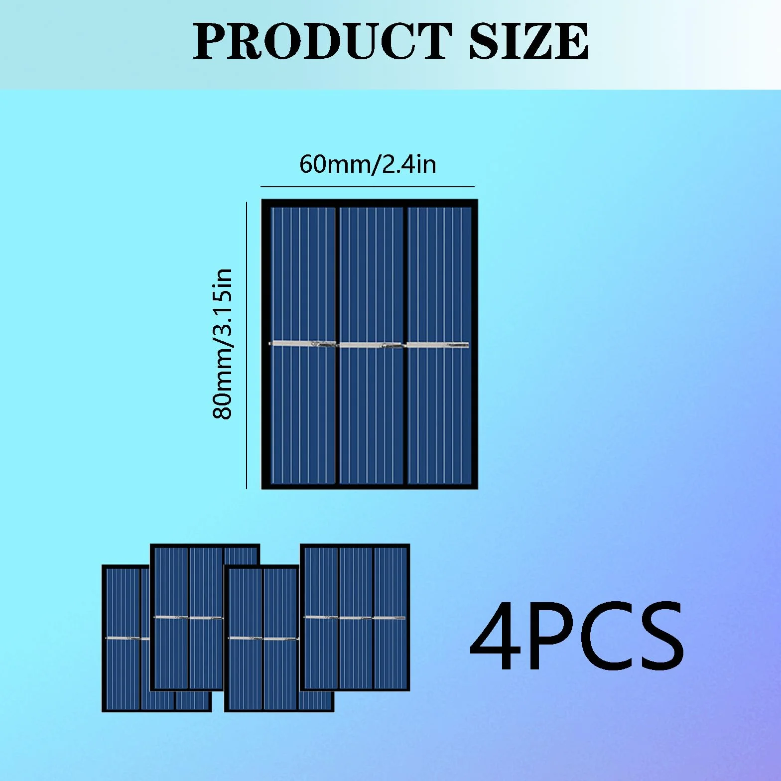 Zestaw modułów solarnych AK6080 4 sztuki z kablem czerwono-czarnym 12V do elektrowni balkonowej