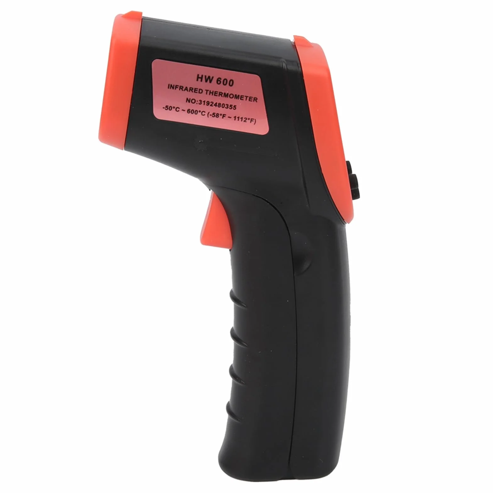 Irfora Cyfrowy Termometr na podczerwień HW600, Przenośny, Lekki, Wyświetlacz LCD z Podświetleniem, -50~600°C, Bezdotykowy Termometr do Pomiaru Temperatury, Bezdotykowy Termometr (Czerwony)