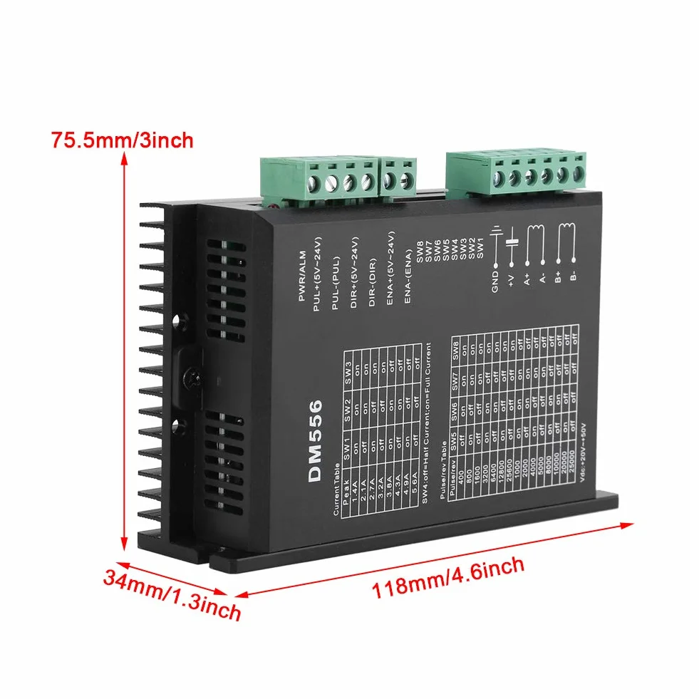 DM542 M542 dla 2 Phase 1 4.2A 20 do 50V DC CNC Micro Stepping Cyfrowy Sterownik Silnika Krokowego
