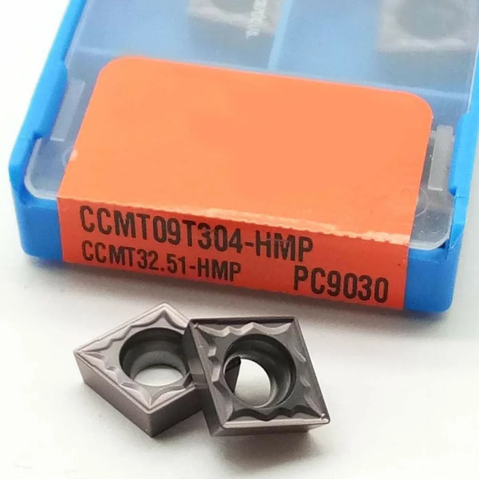 Zilimontt CCMT09T304-HMP wymienne do płytek tokarskich z węglików spiekanych CNC, 10 szt., klasa PC9030, do obróbki metali i zastosowań produkcyjnych, kompatybilne ze standardowym narzędziem