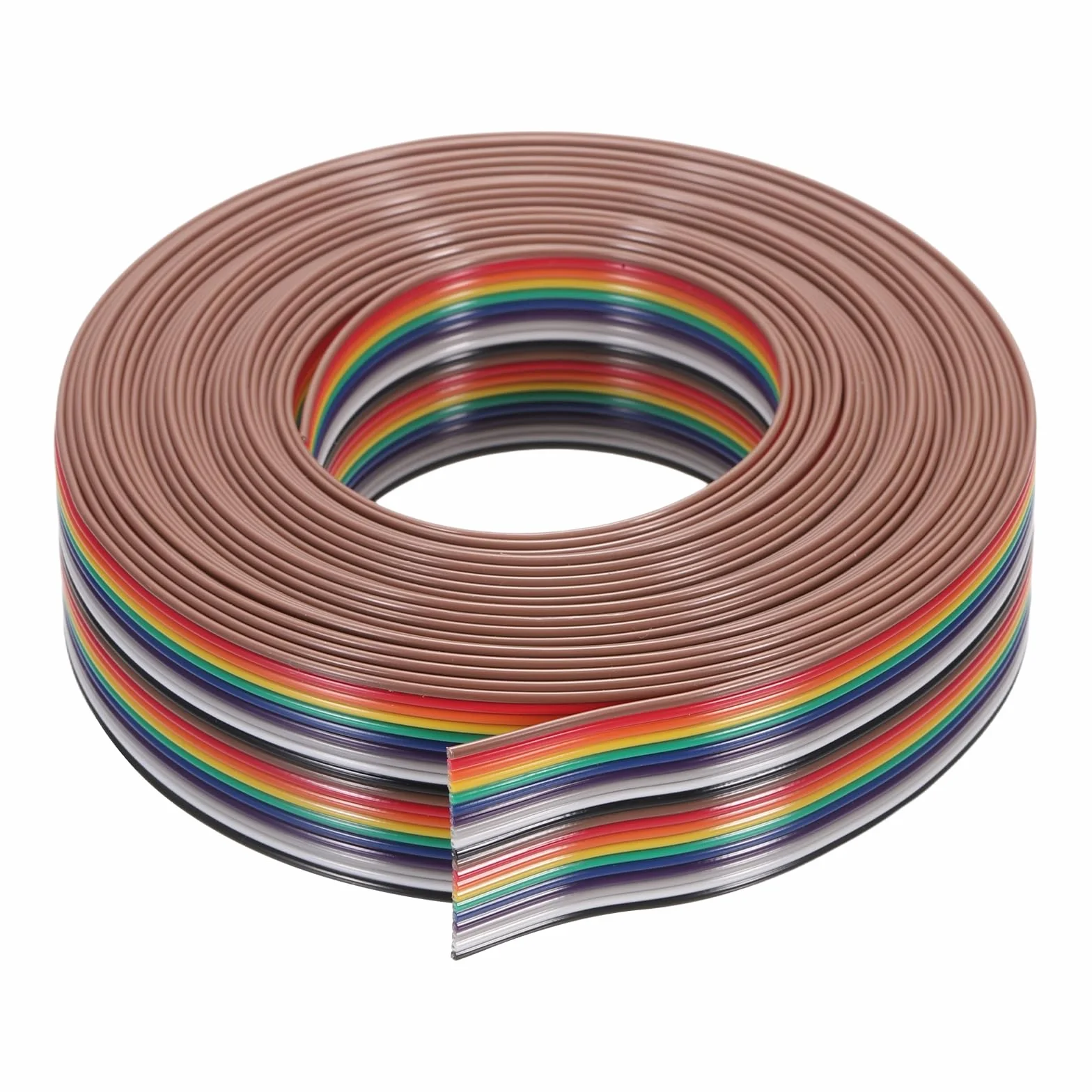 QUARKZMAN 1 szt. 20 pinów płaskich sznurków Rainbow Ribbon Cable 20 Ft 1.27mm Pitch Breadboard Jumper Wires do projektów elektronicznych