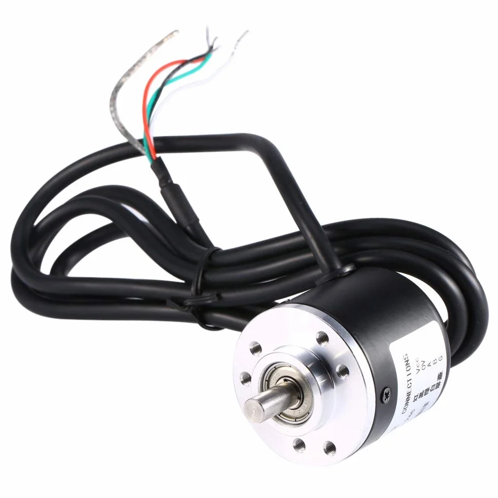 Enkoder Obrotowy 600P/R, Fotoelektryczny Enkoder Obrotowy 6mm 5V 24V AB 2-fazowe Enkodery Wału