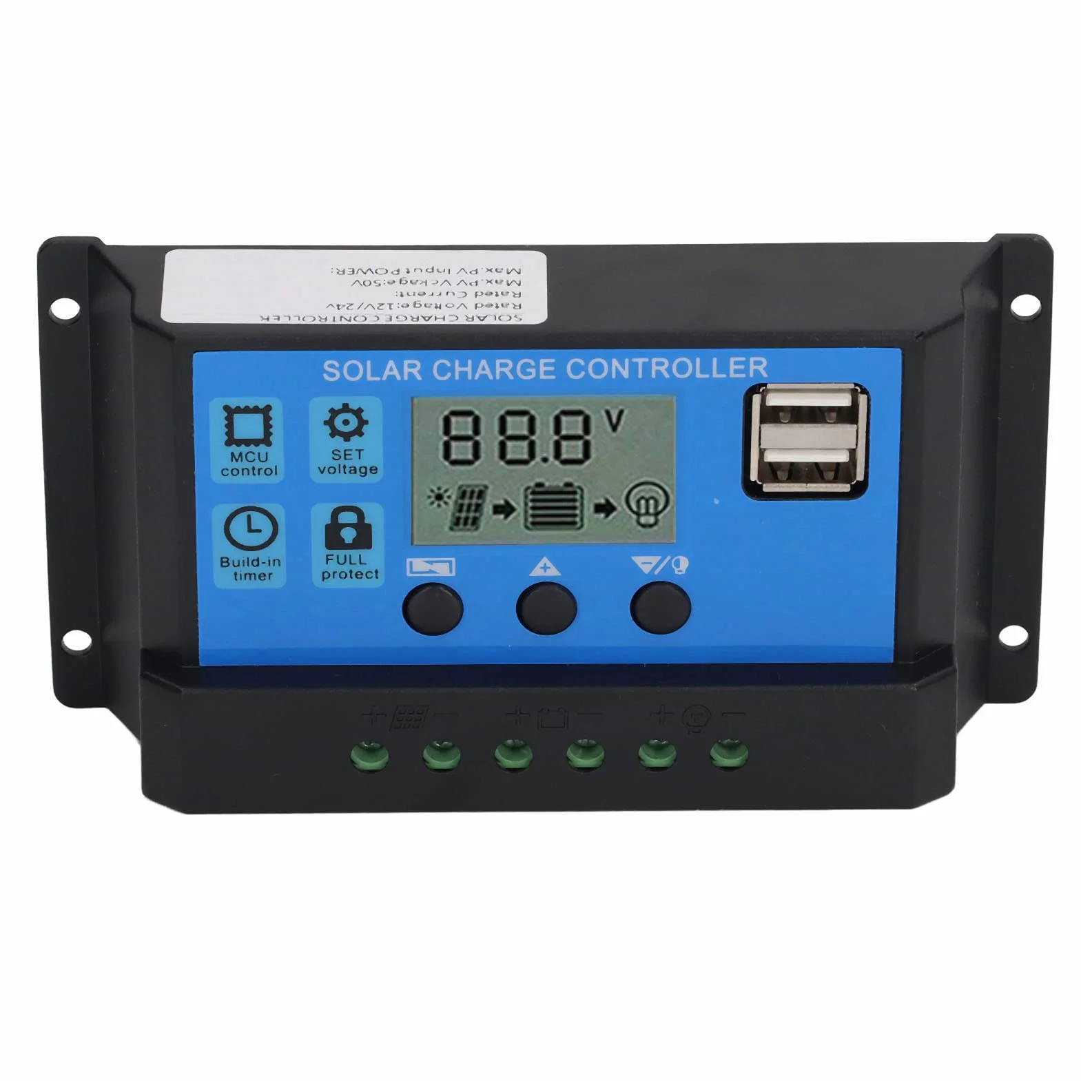 Ładowarka Słoneczna 12v 24v MPpt, Wyświetlacz LCD Pwm Regulator Fotowoltaiczny (100A)