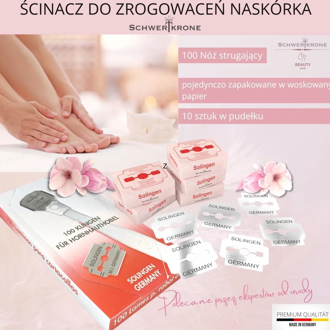 Solingen ostrze do zrogowaciałego naskórka, nierdzewne, 100 sztuk