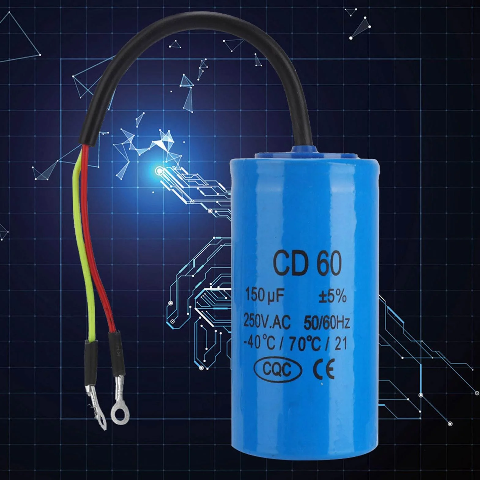 Kondensator Roboczy 450V 150uF CD60 250V AC do Silników Jednofazowych Klimatyzatorów Sprężarek
