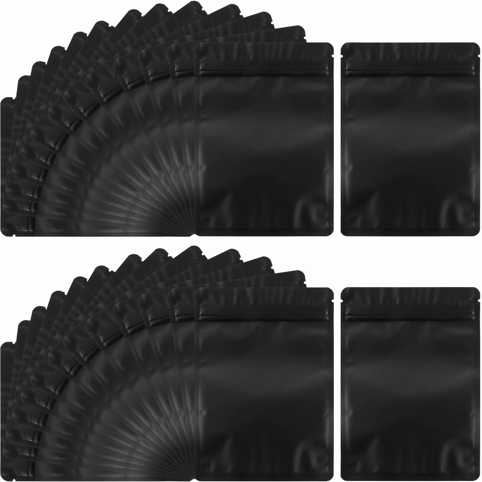 SHUESS 300 sztuk 15 x 10,5 cm woreczki z mylaru, zamykane na zamek błyskawiczny, matowe, z folii aluminiowej, torebki z zamkiem błyskawicznym, zgrzewalne worki do przechowywania żywności