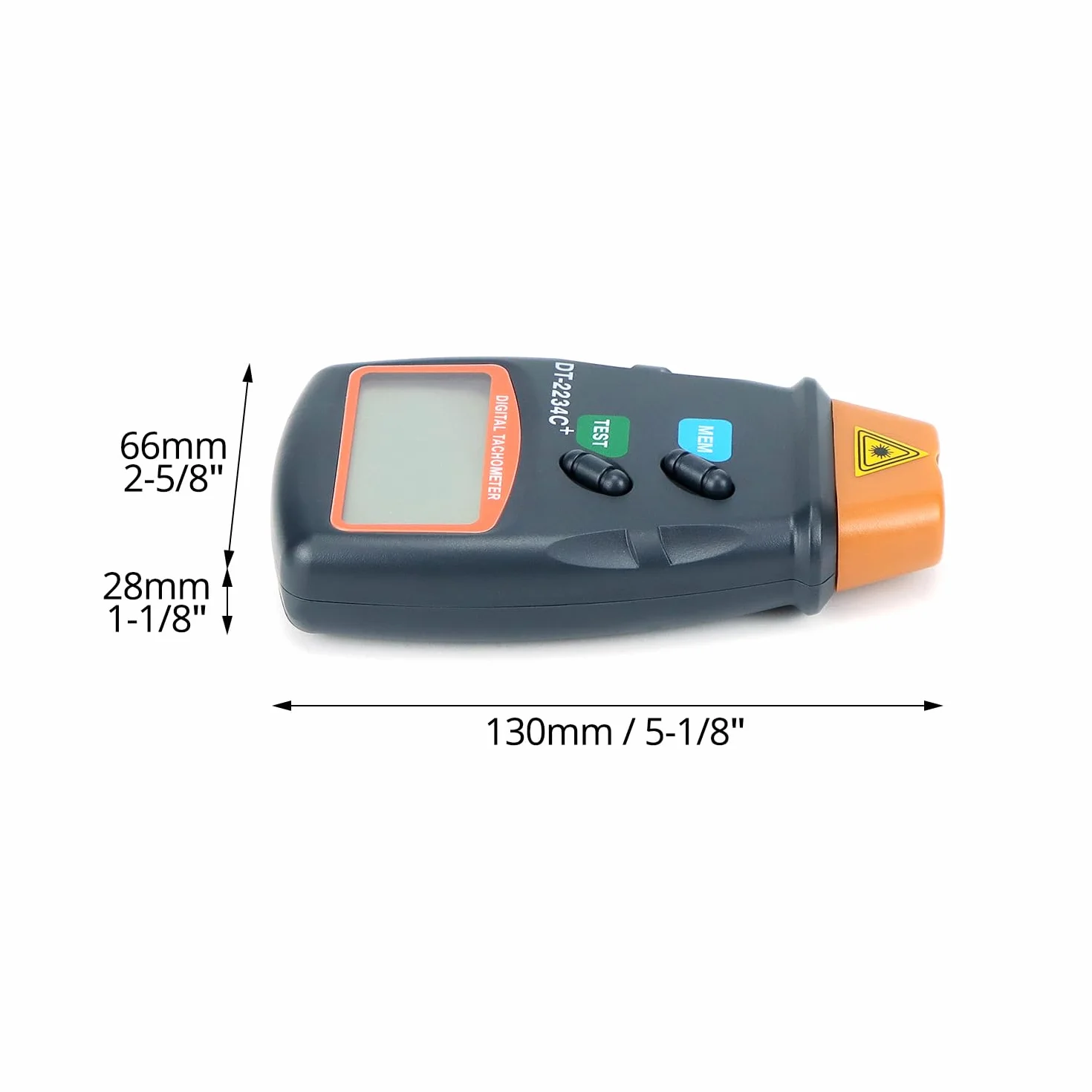QWORK Cyfrowy obrotomierz laserowy bezdotykowy duży wyświetlacz LCD