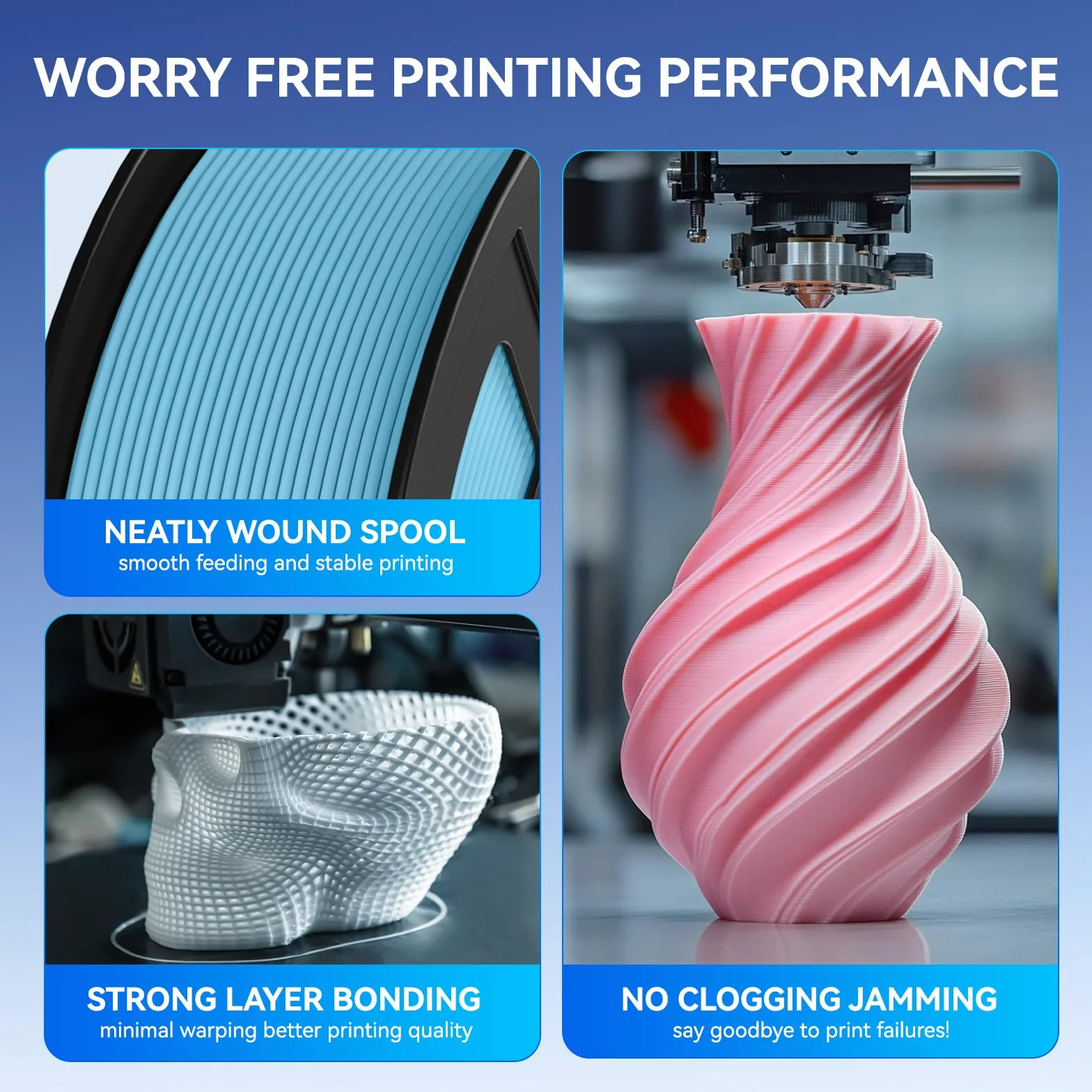 JAYO Matowy filament PLA 1,75 mm czarny 1,1 kg, matowy filament do drukarki 3D PLA, matowa tekstura, dokładność wymiarowa +/- 0,02 mm, szpula 1,1 kg (1,1 kg) do większości drukarek 3D FDM