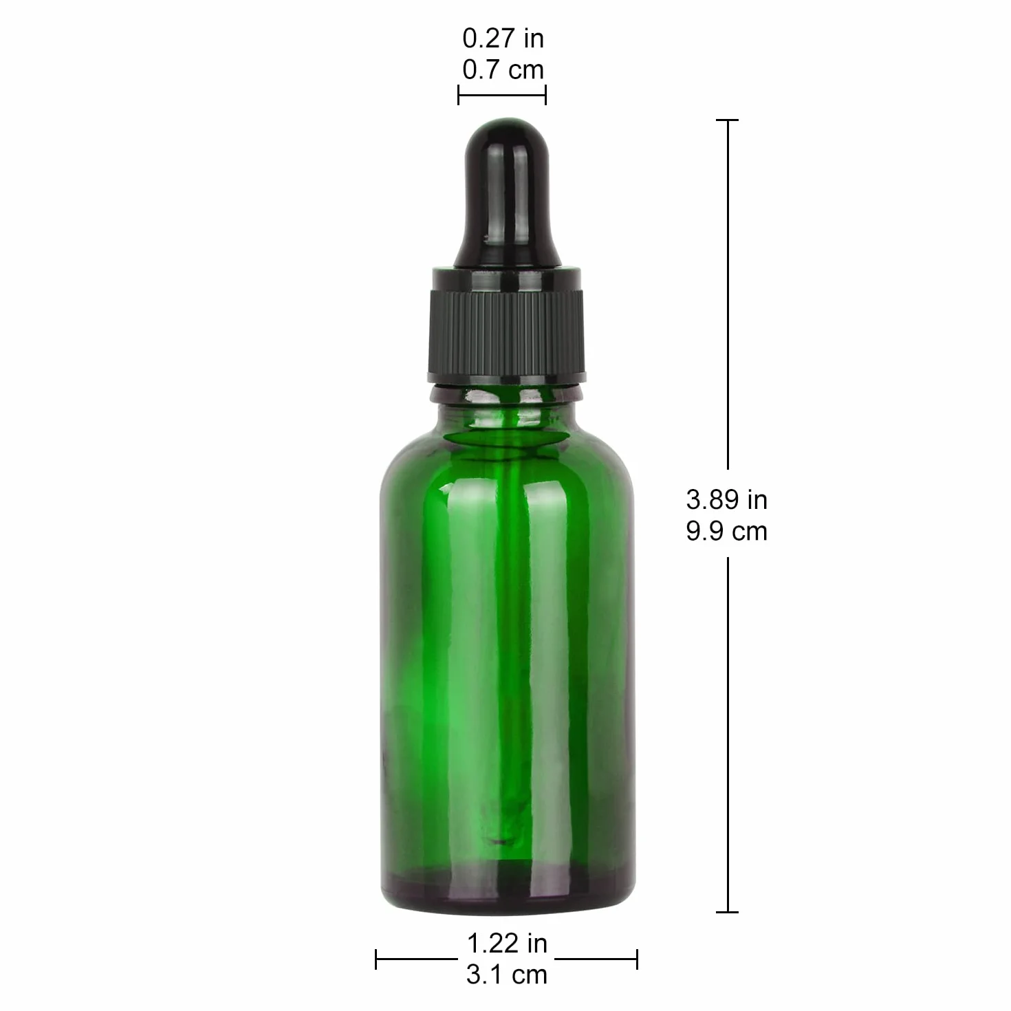 stonylab Zestaw 2 Szklanych Butelek z Kroplomierzem 30 ml, Zielony Pusta Butelka z Szklanym Kroplomierzem, Wewnętrzną Zatyczką i Etykietą do Roztworów Laboratoryjnych