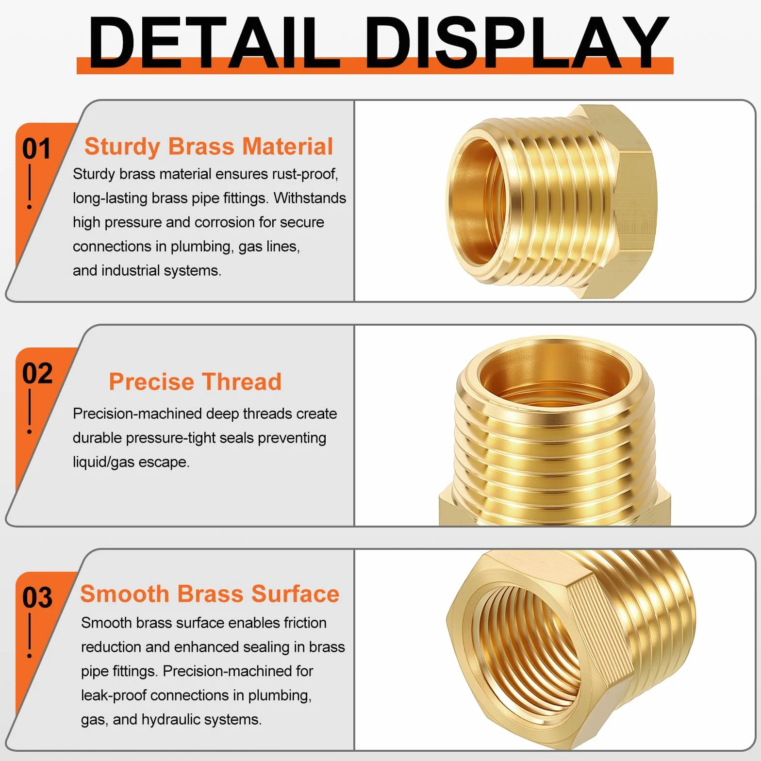 10 sztuk adapterów męskich na żeńskich, 1/10.2 cm MNPT x 1/20.3 cm FNPT