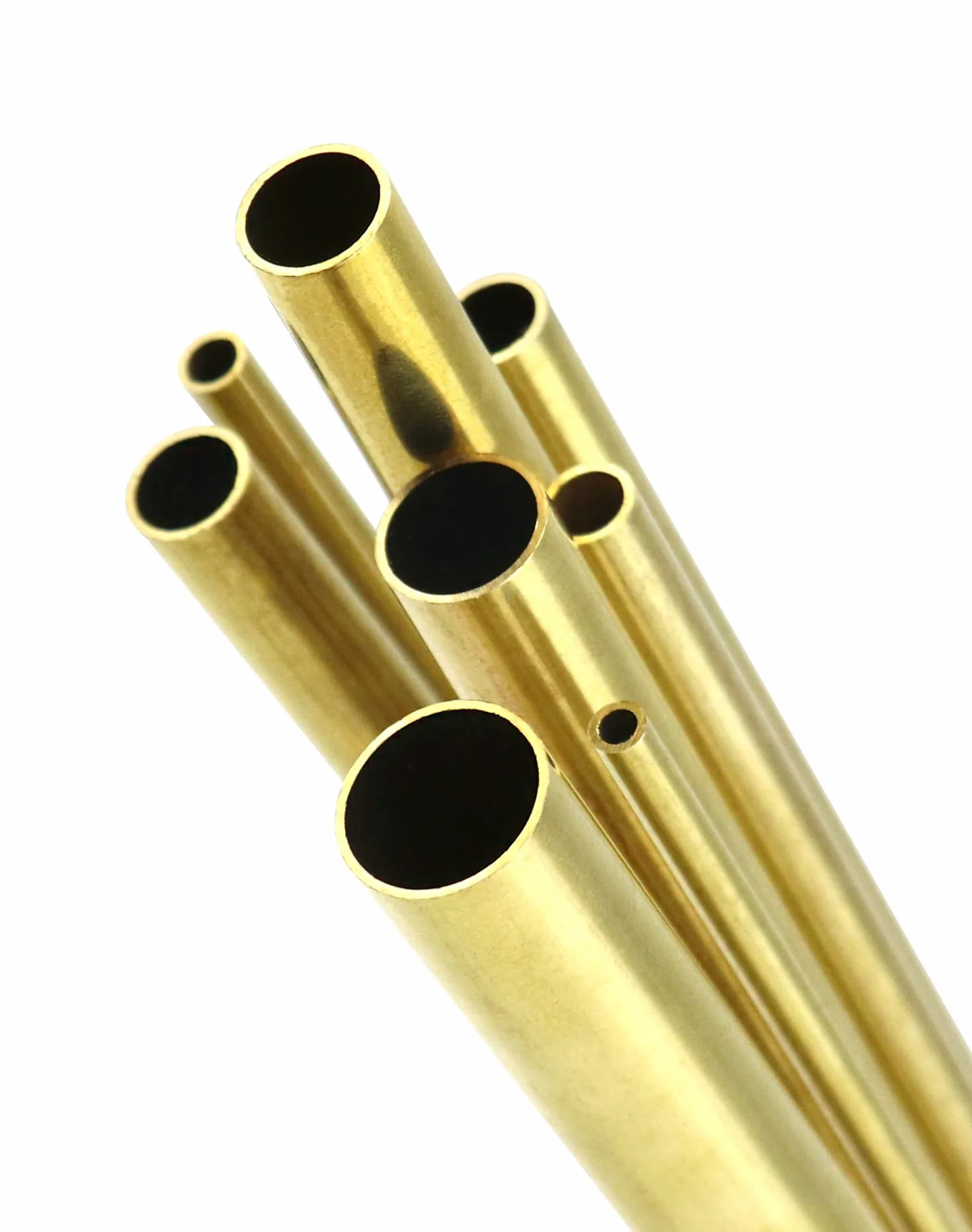 QWORK Rurka mosiężna, 2 mm 3 mm 4 mm 5 mm 6 mm 7 mm 8 mm 10 mm, grubośćścianki OD x 0,5 mm, długość 300 mm, okrągłe rurki bez lutowania, 8 sztuk