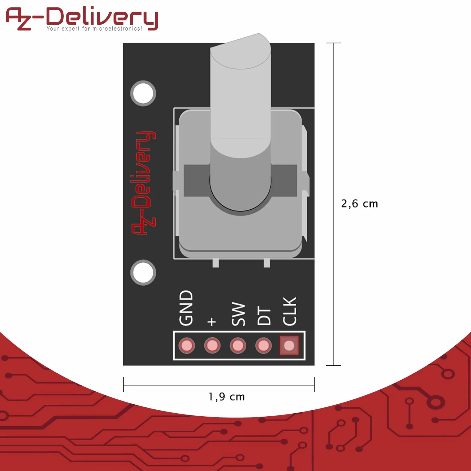 AZDelivery KY-040 Rotary Encoder Moduł kompatybilny z Arduino Raspberry Pi