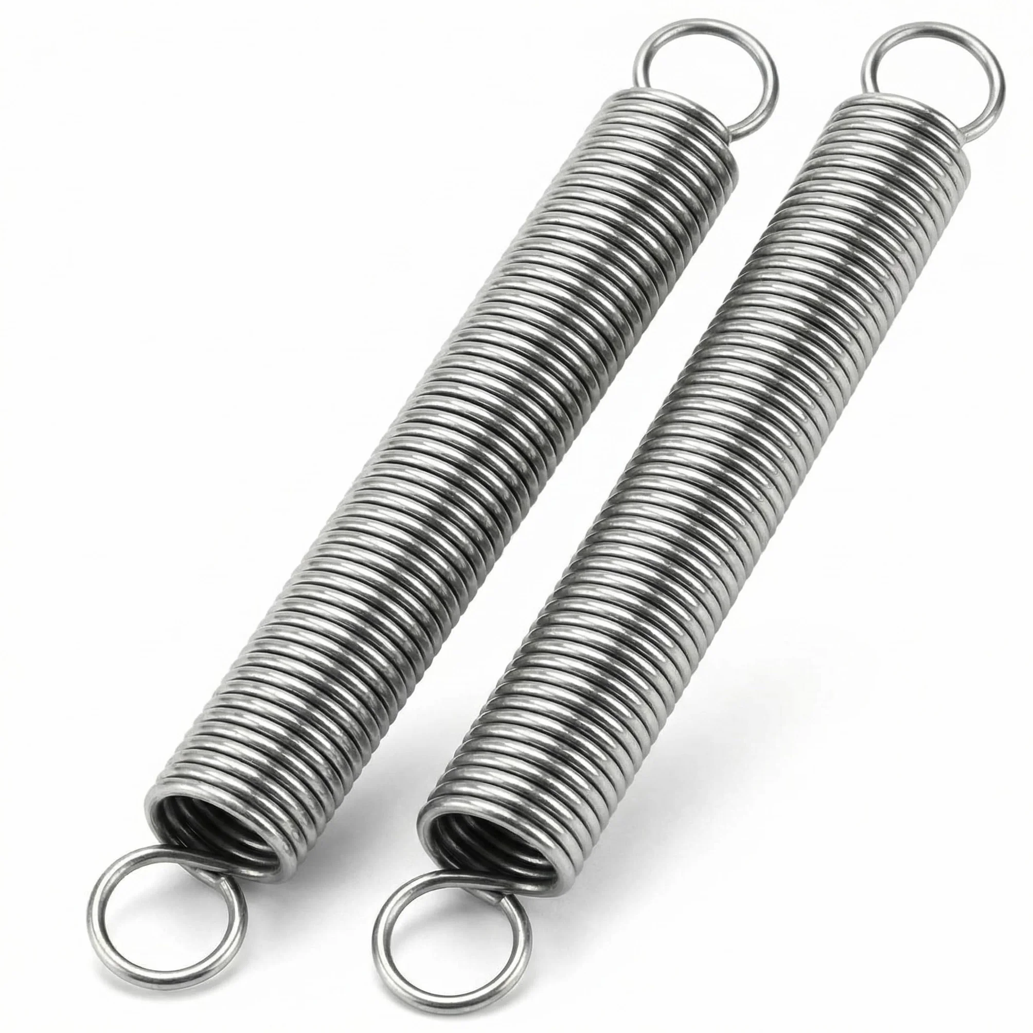 QWORK 2 Szt Sprężyny 304 naciągowe ze stali nierdzewnej, długość swobodna 150 mm, mała sprężyna naciągowa z podwójnym hakiem, średnica drutu 2 mm, średnica zewnętrzna 18 mm