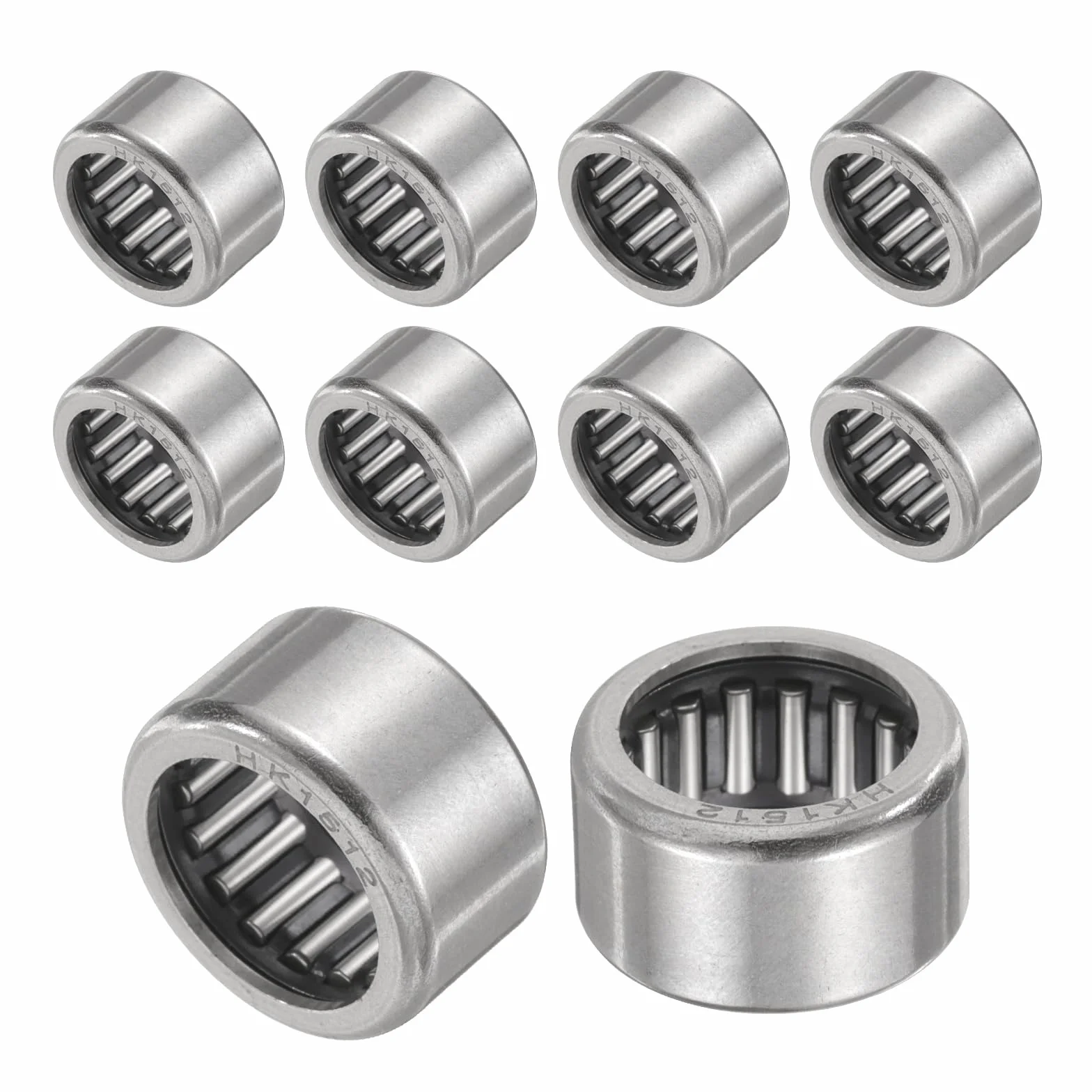 QUARKZMAN 10 szt. Łożyska wałeczkowe klatkowe HK1512 One Way Łożysko 16 x 21 x 12 mm, łożysko ze stali odpornej na temperaturę