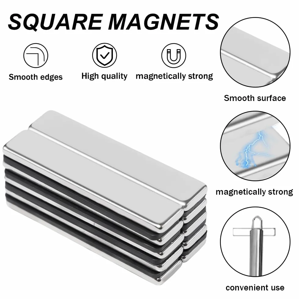 10 sztuk 50 x 10 x 3 mm prostokątne magnesy neodymowe naklejki neodymowe bardzo mocne magnesy neodymowe samoprzylepne na lodówkę, rękodzieło, kuchnię i biuro