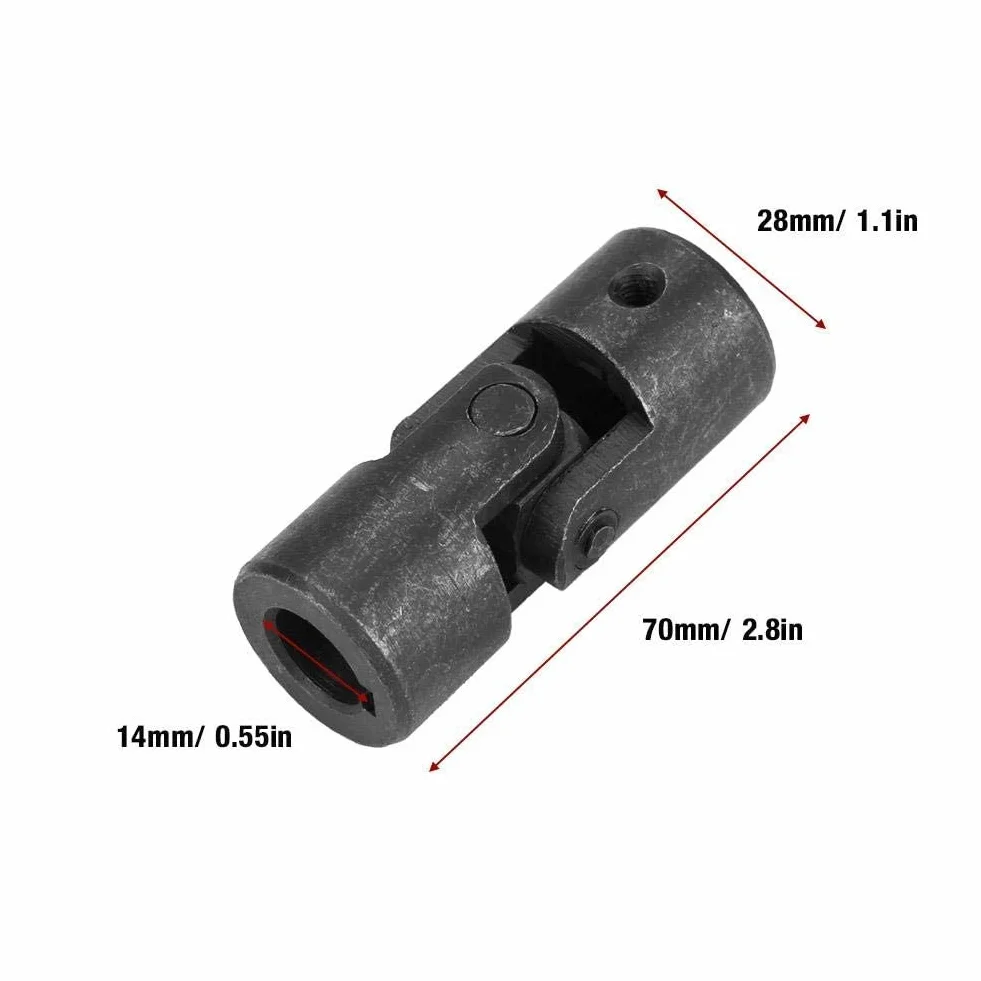 Uniwersalne złącze przegubowe 14 mm złącze U złącze wału silnika elastyczne złącze wału przegubowego złącze silnika DIY sterowanie przegub uniwersalny 14 × 28 × 70 mm