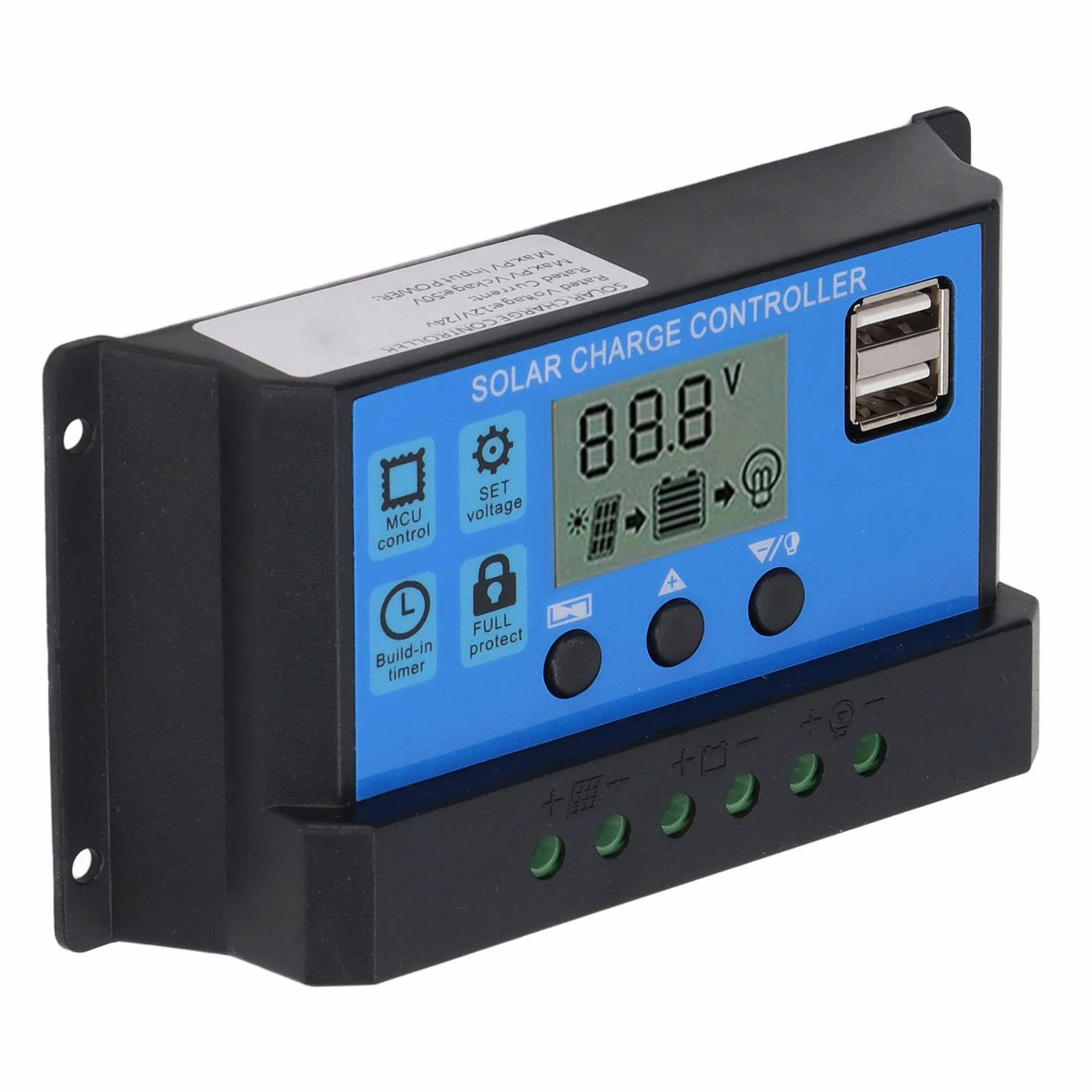 Ładowarka Słoneczna 12v 24v MPpt, Wyświetlacz LCD Pwm Regulator Fotowoltaiczny (100A)