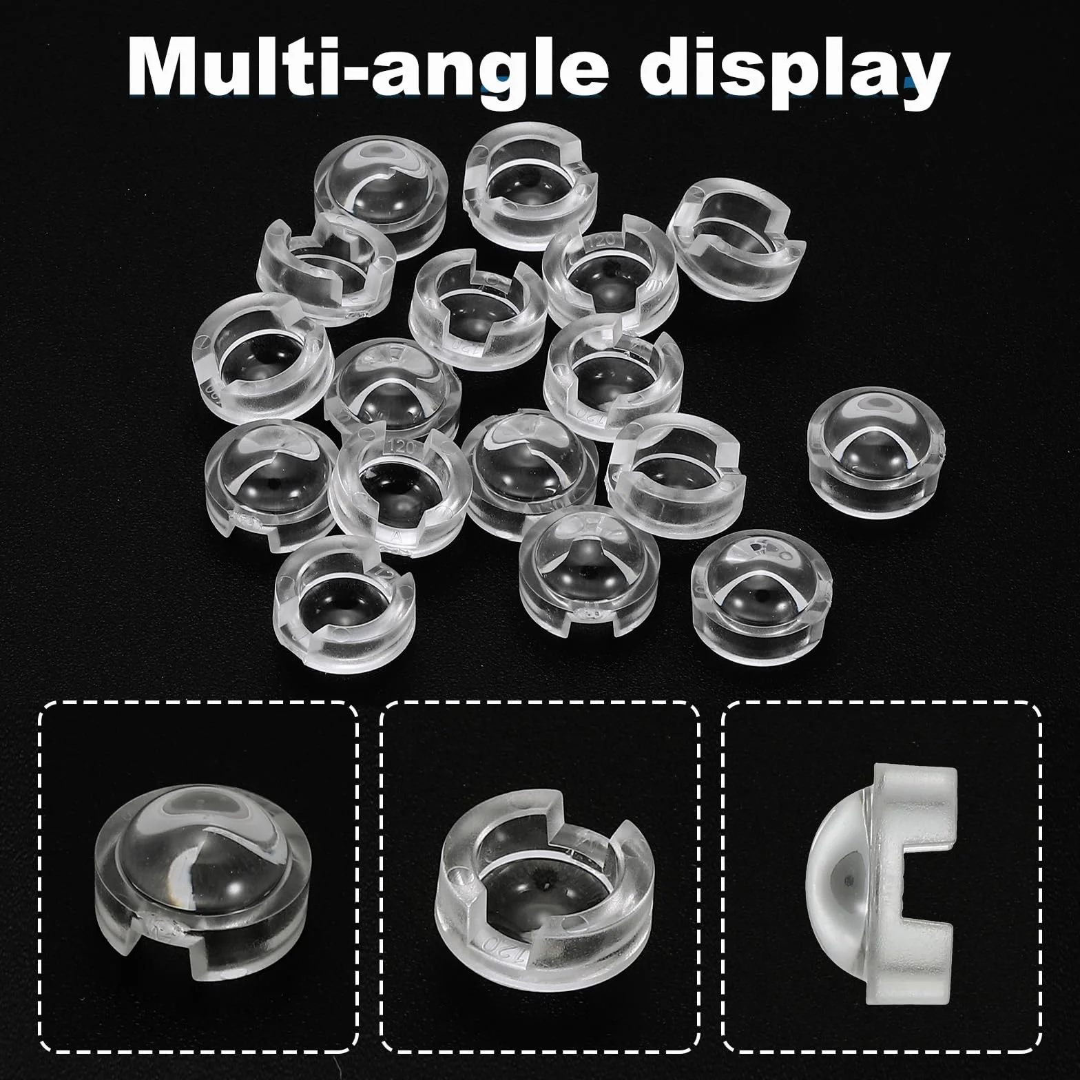 PATIKIL Wypukłe soczewki LED 12 mm, 36 sztuk, kąt świecenia 120 stopni, PMMA, akrylowe, wypukłe soczewki kondensatorowe, do lamp LED 1 W, 3 W, koraliki na podczerwień, przezroczyste