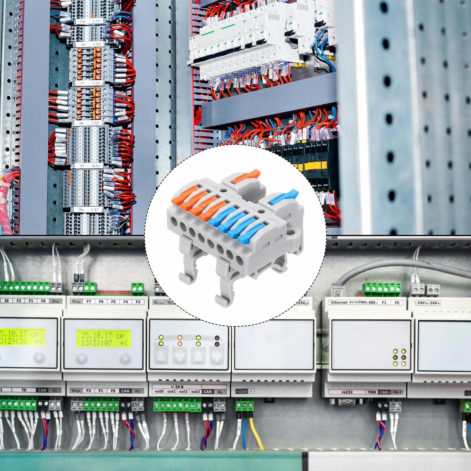 QUARKZMAN Zaciski ciśnieniowe szyny DIN 32 A 28-12 AWG 6 szt.