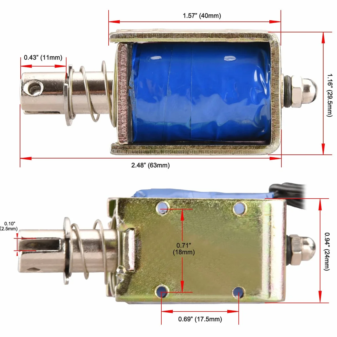 Heschen Elektromagnes elektromagnetyczny, HS-1040B, DC12V 1.6A 25N, skok 10mm, zamek do drzwi z otwartą ramą typu Push Pull