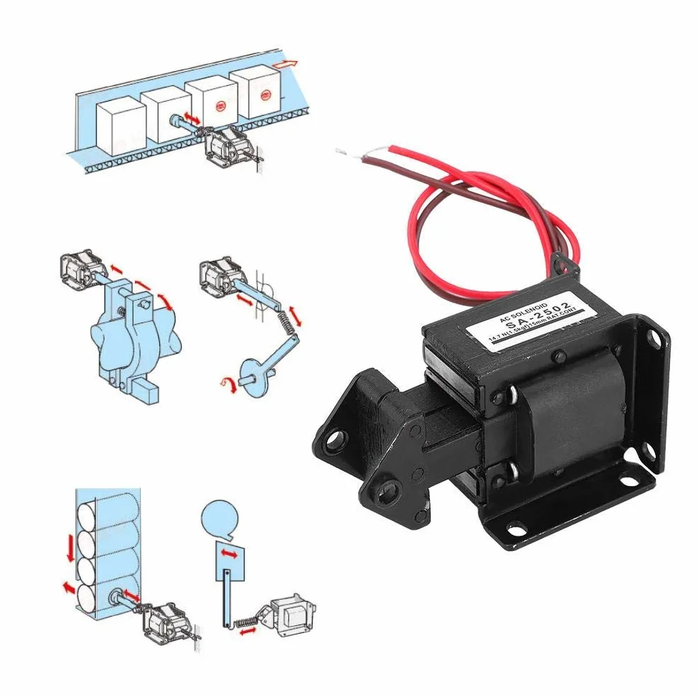 Elektromagnes AC 220 V 14,7 N 15 mm skok do automatyzacji przemysłowej