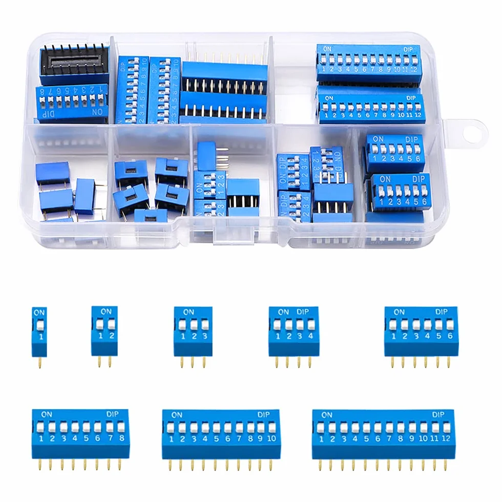 VooGenzek 40 Sztuk Przełącznik Dip 2.54 mm On Off Slide Type Switch do Płytek PCB