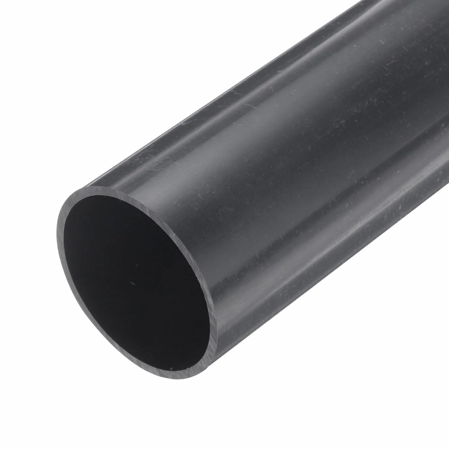 QUARKZMAN Rura PCW o średnicy 54,7 mm, długość 0,23 m, okrągła, z tworzywa sztucznego, do ogrodu, akwarium, rury wodnej, kanału kablowego, węża wentylacyjnego (ciemnoszara)