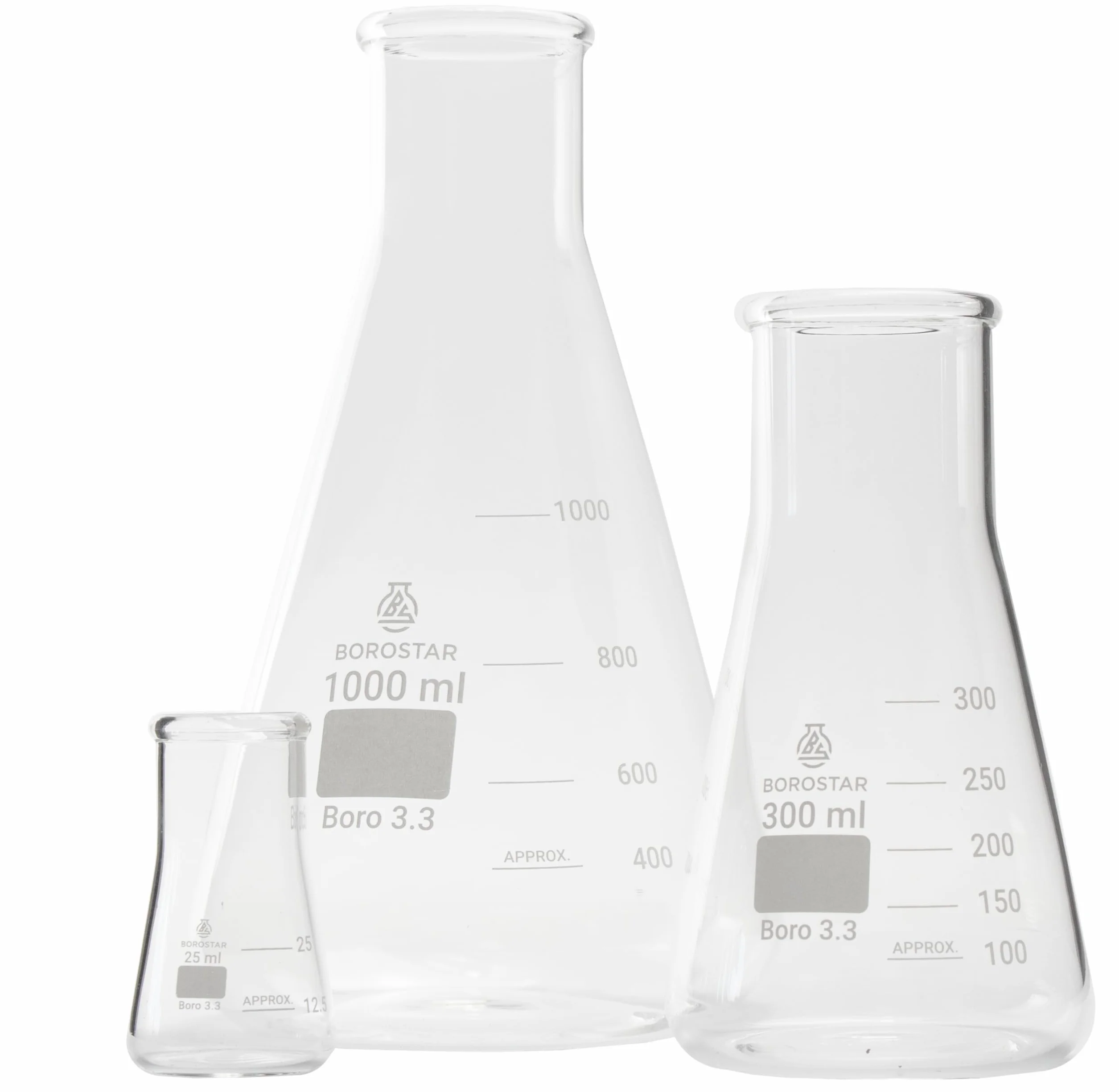 Kolba Erlenmeyera Boro 3.3 z podziałką szeroka szyja 300 ml