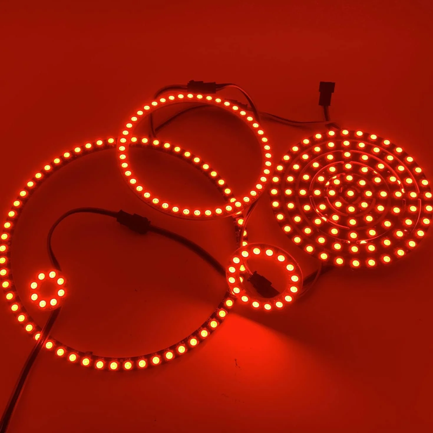 WS2812B LED Pixel Ring adresowalne moduły WS2812 IC RGB DC 5V 8 diod czarny